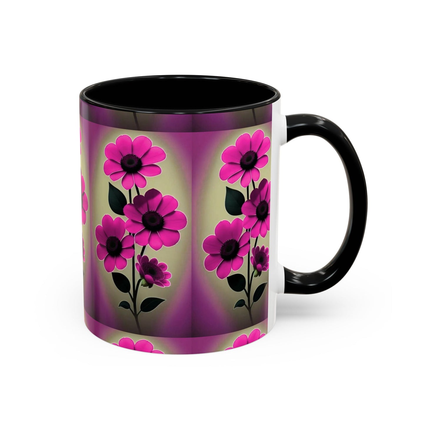 Floral Accent Coffee Mug - Vibrant Floral Design Mug, Perfect Gift for Plant Lovers, Spring Decor, Flower Enthusiasts