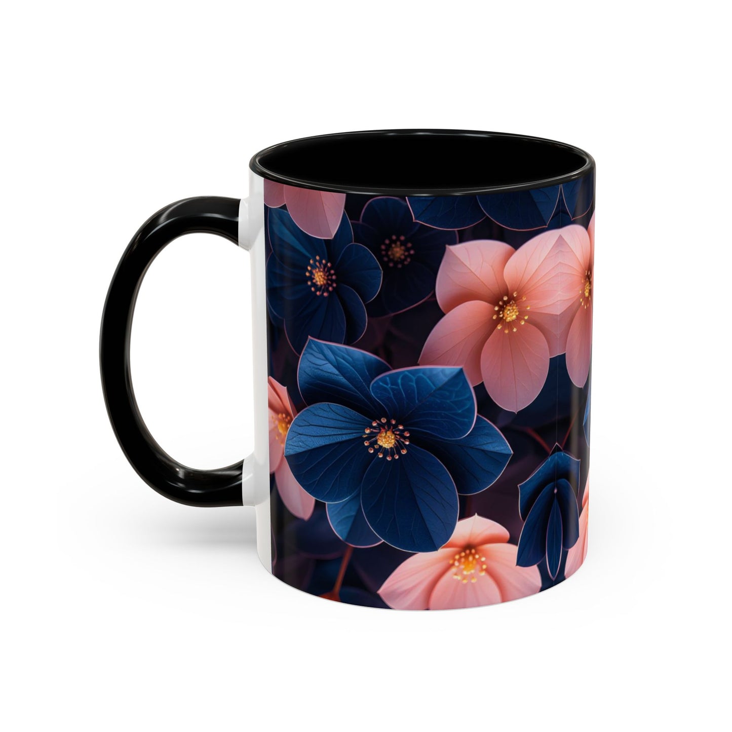 Floral Accent Coffee Mug | Stylish Drinkware for Flower Lovers, Gift for Gardeners, Home Decor, Spring Celebrations, Unique Gift Idea
