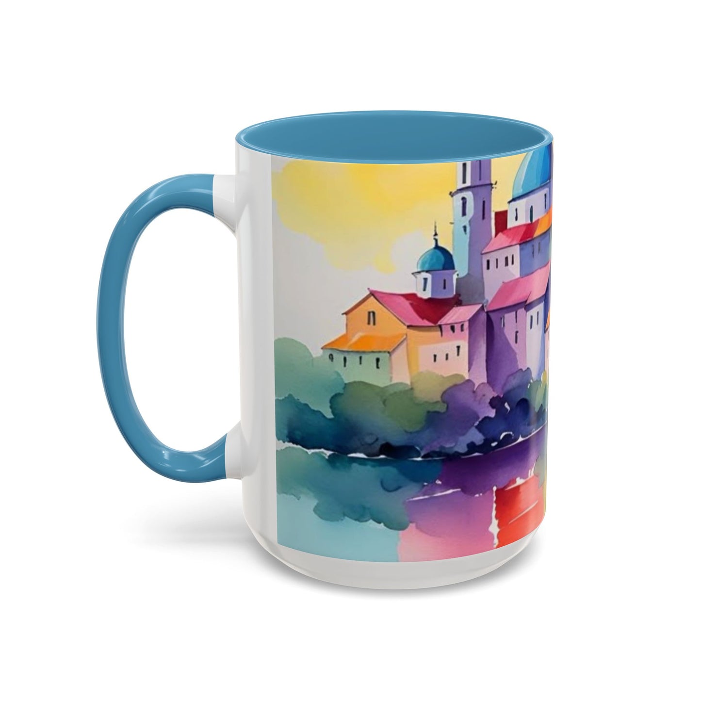 Colorful Landscape Coffee Mug, Artistic Coffee Cup, Vibrant Drinkware, Housewarming Gift, Nature Lover's Mug, Unique Home Decor
