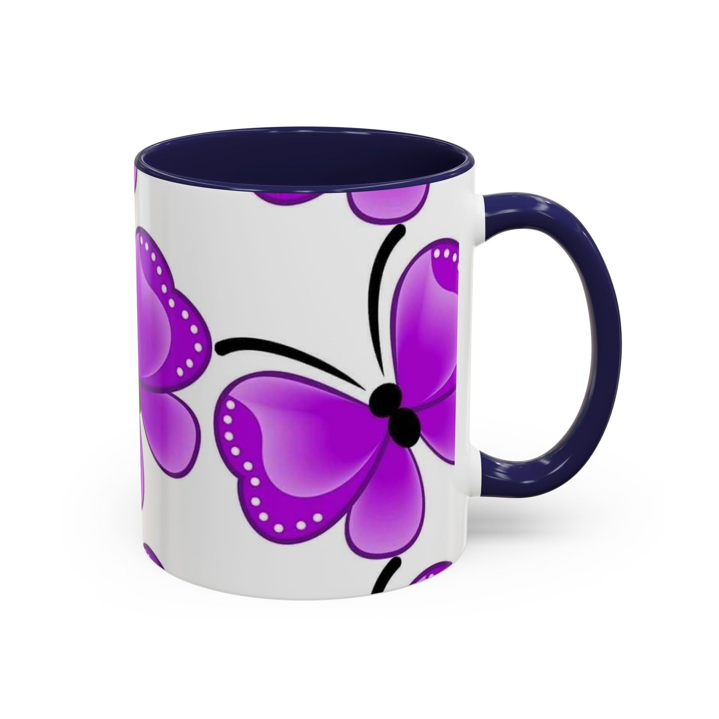 Whimsical Butterfly Accent Coffee Mug, Floral Drinkware, Nature Lover Gift, Spring Decor, Birthday Present