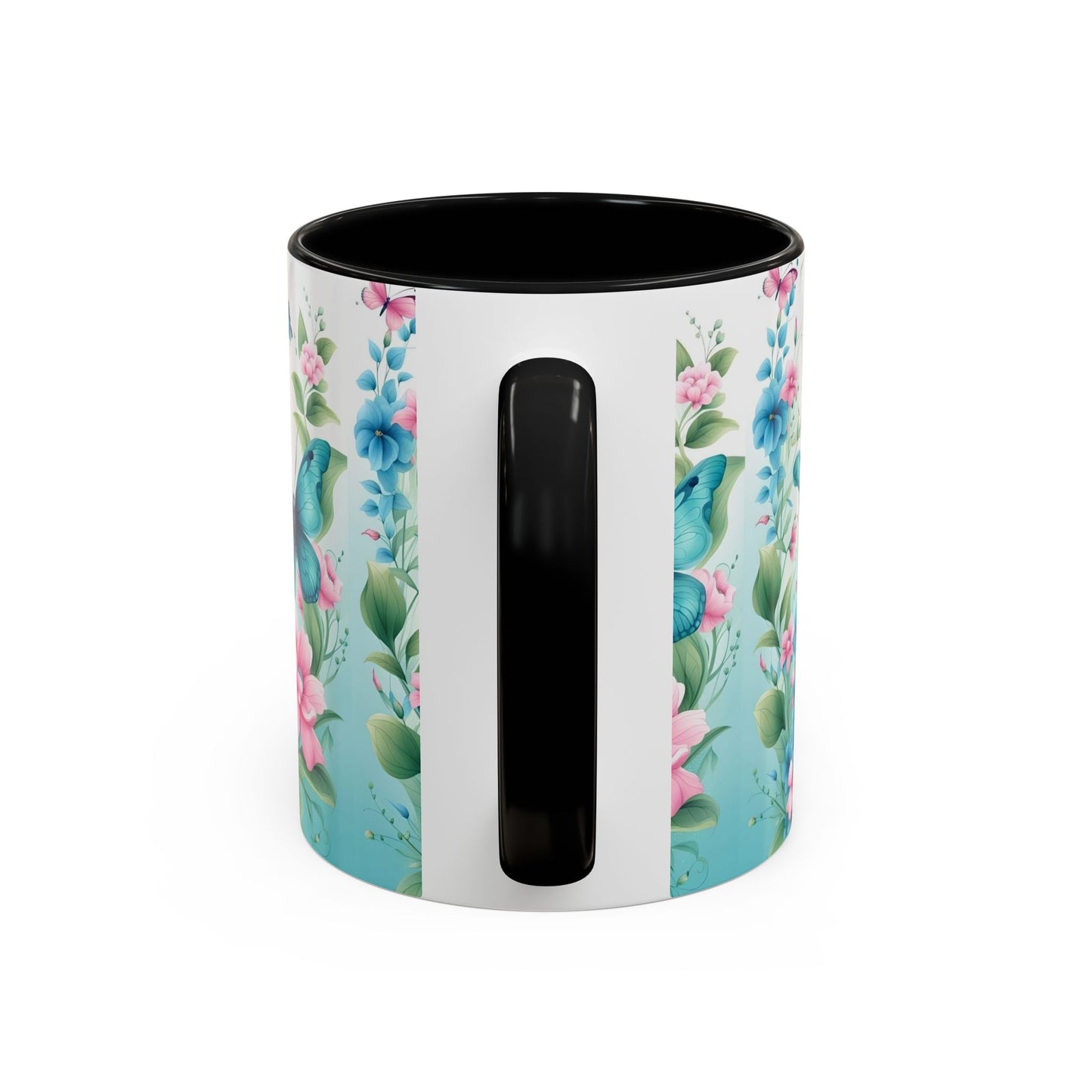 Butterfly Garden Accent Coffee Mug, Floral Mug, Gift for Her, Spring Decor, Nature Lover Mug, Personalized Coffee Cup