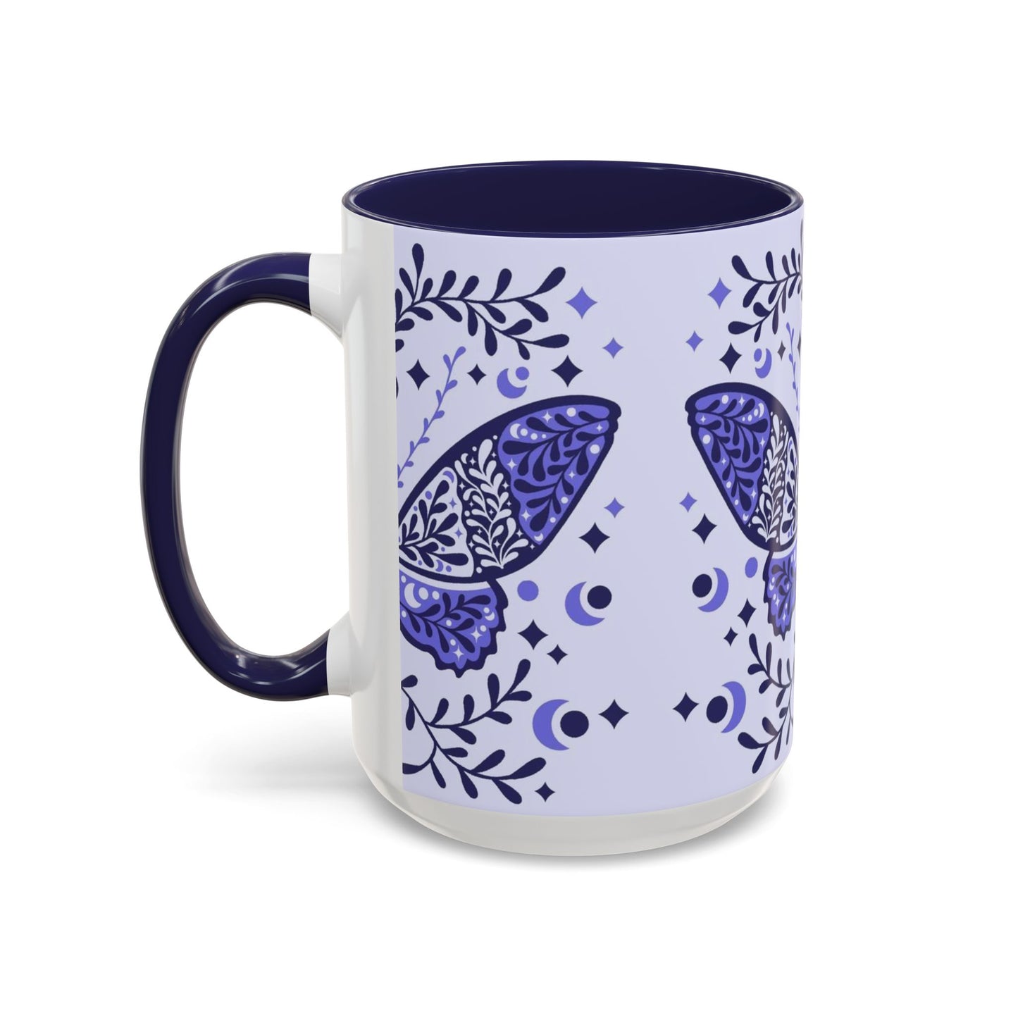 Bohemian Butterfly Accent Coffee Mug, Artistic Gift for Her, Housewarming, Butterfly Lovers, Unique Tea Cup, Nature-Inspired Decor