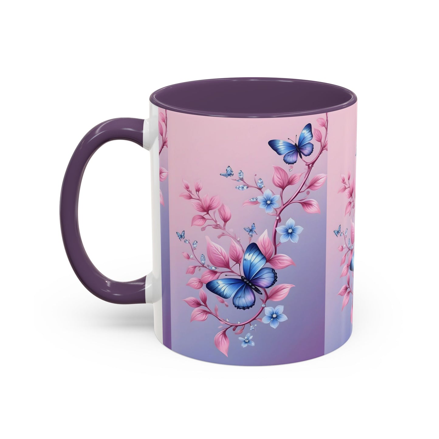 Floral Butterfly Accent Coffee Mug | Cute Gift for Tea Lovers, Kitchen Decor, Birthday Mug, Floral Homeware, Inspirational Drinkware