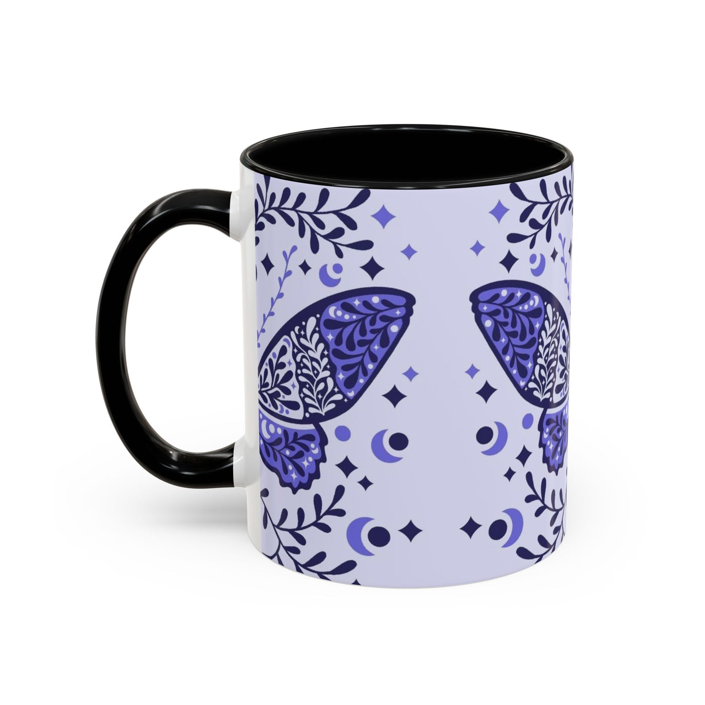 Bohemian Butterfly Accent Coffee Mug, Artistic Gift for Her, Housewarming, Butterfly Lovers, Unique Tea Cup, Nature-Inspired Decor