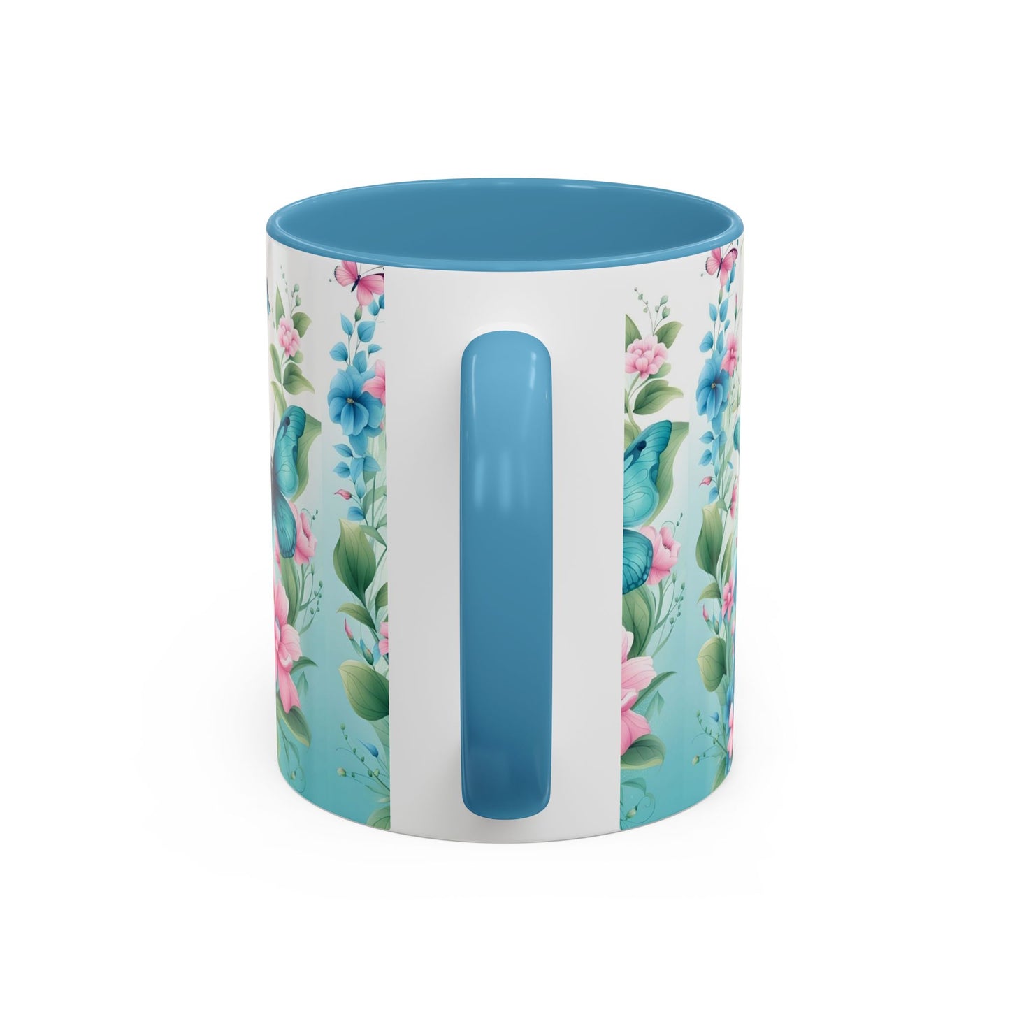 Butterfly Garden Accent Coffee Mug, Floral Mug, Gift for Her, Spring Decor, Nature Lover Mug, Personalized Coffee Cup