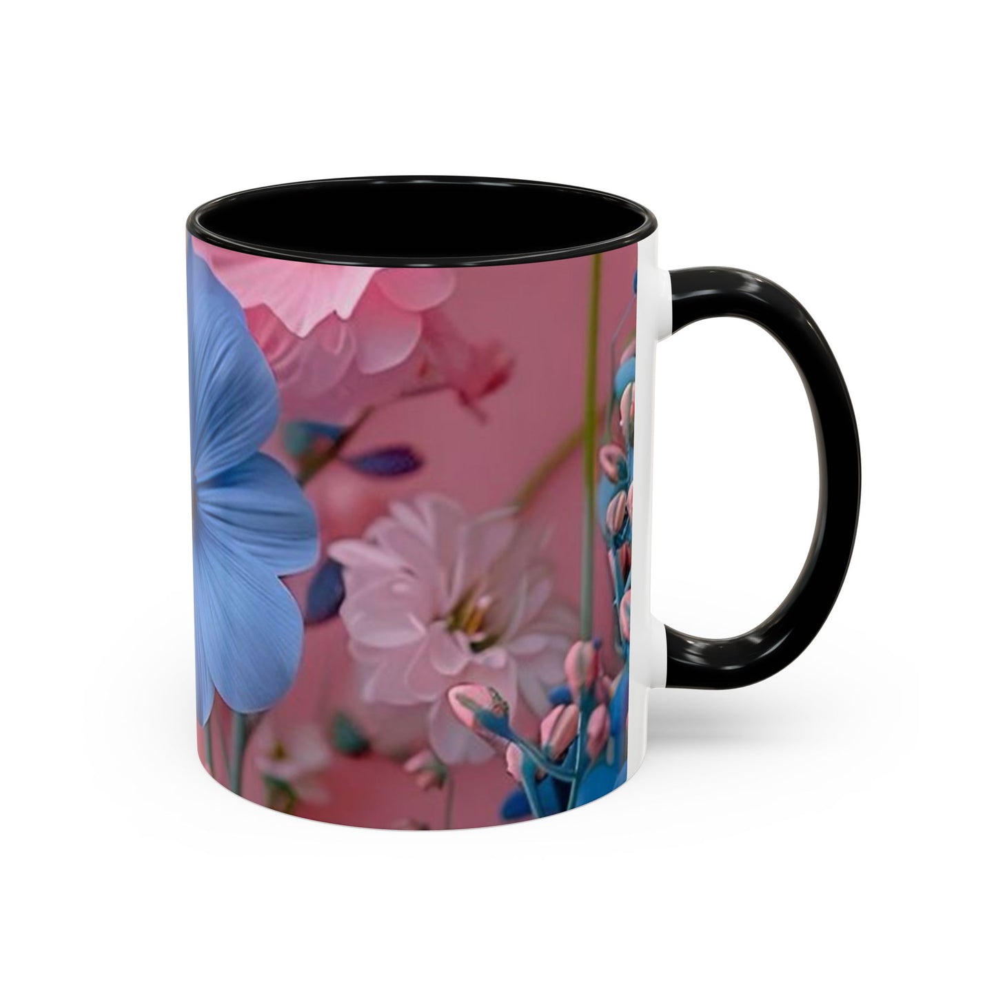 Floral Accent Coffee Mug - Vibrant Bloom Design, Gift for Flower Lovers, Coffee Break, Kitchen Decor, Mother's Day