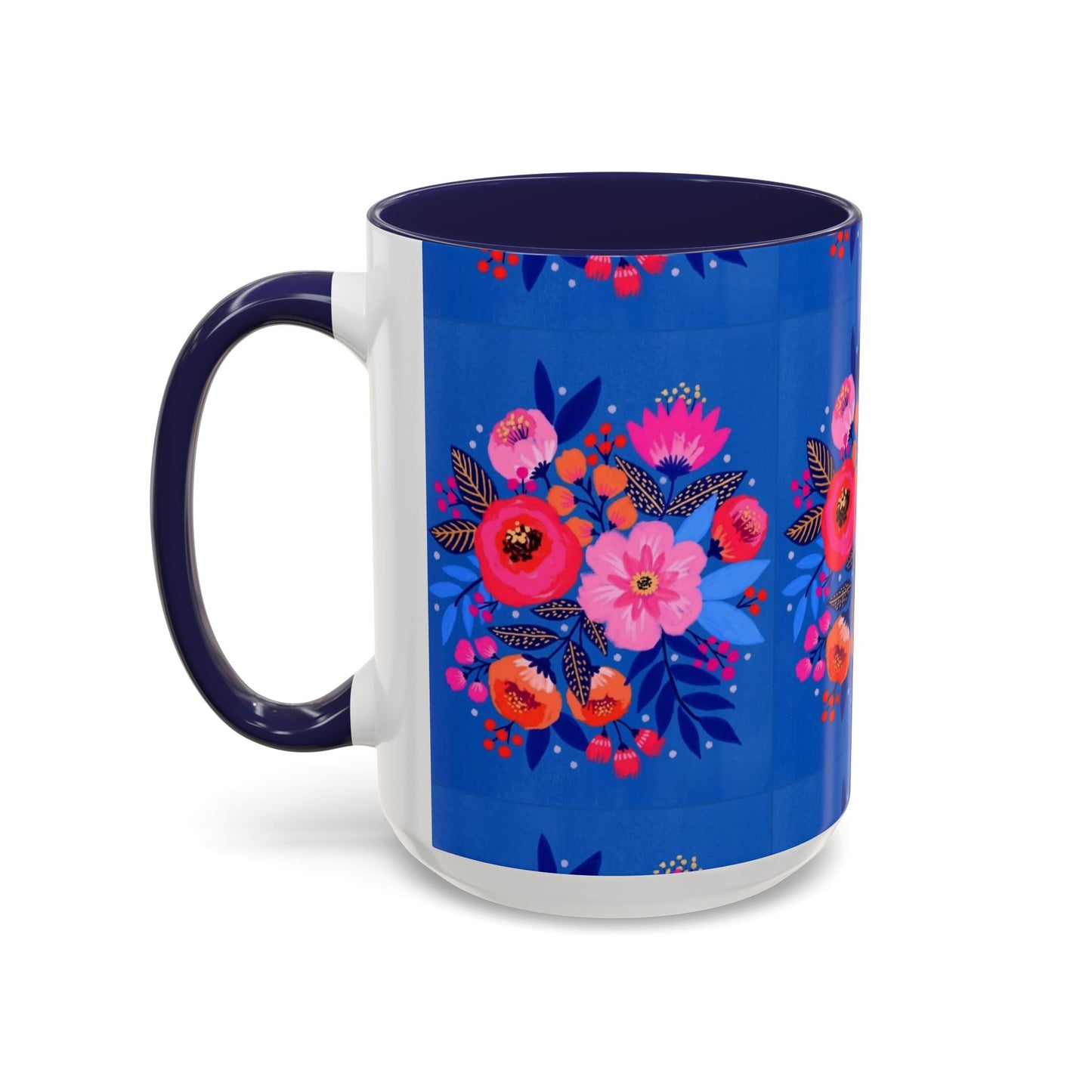 Floral Accent Coffee Mug - Vibrant Floral Design, Perfect Gift for Coffee Lovers, Mother's Day, Birthdays, Home Decor