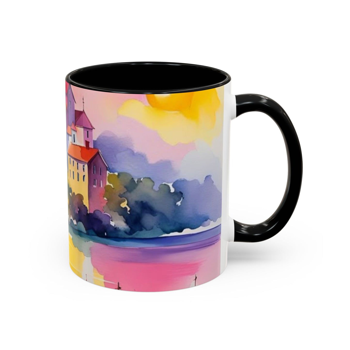 Colorful Landscape Coffee Mug, Artistic Coffee Cup, Vibrant Drinkware, Housewarming Gift, Nature Lover's Mug, Unique Home Decor