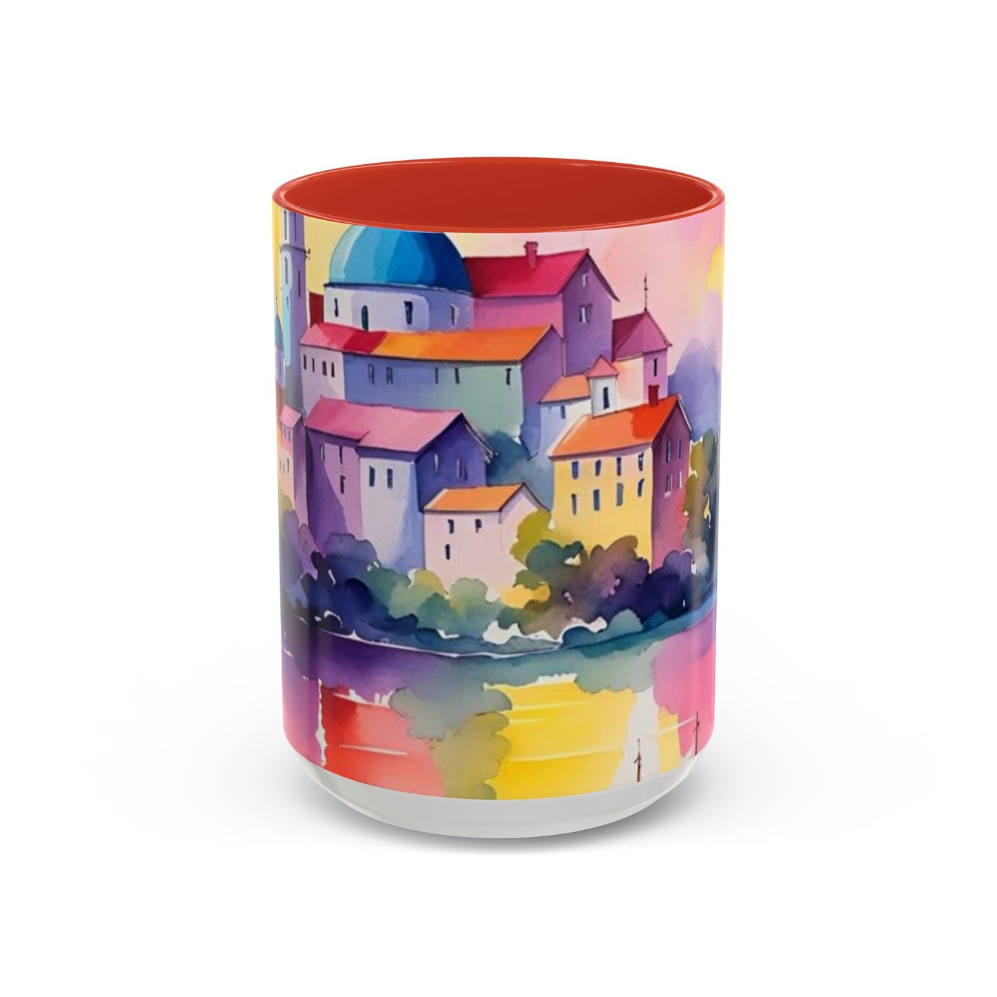Colorful Landscape Coffee Mug, Artistic Coffee Cup, Vibrant Drinkware, Housewarming Gift, Nature Lover's Mug, Unique Home Decor