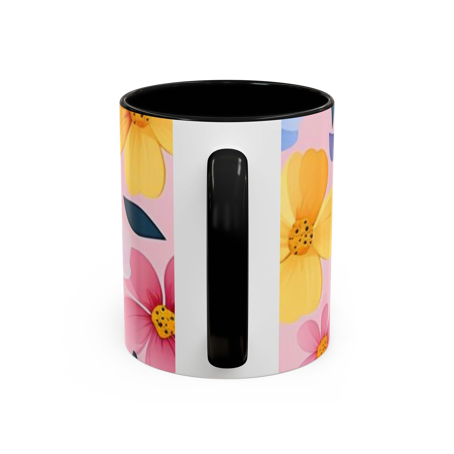 Floral Accent Coffee Mug, Cute Mug Gift, Flower Theme Cup, Spring Decor, Floral Coffee Cup, Tea Lover's Gift