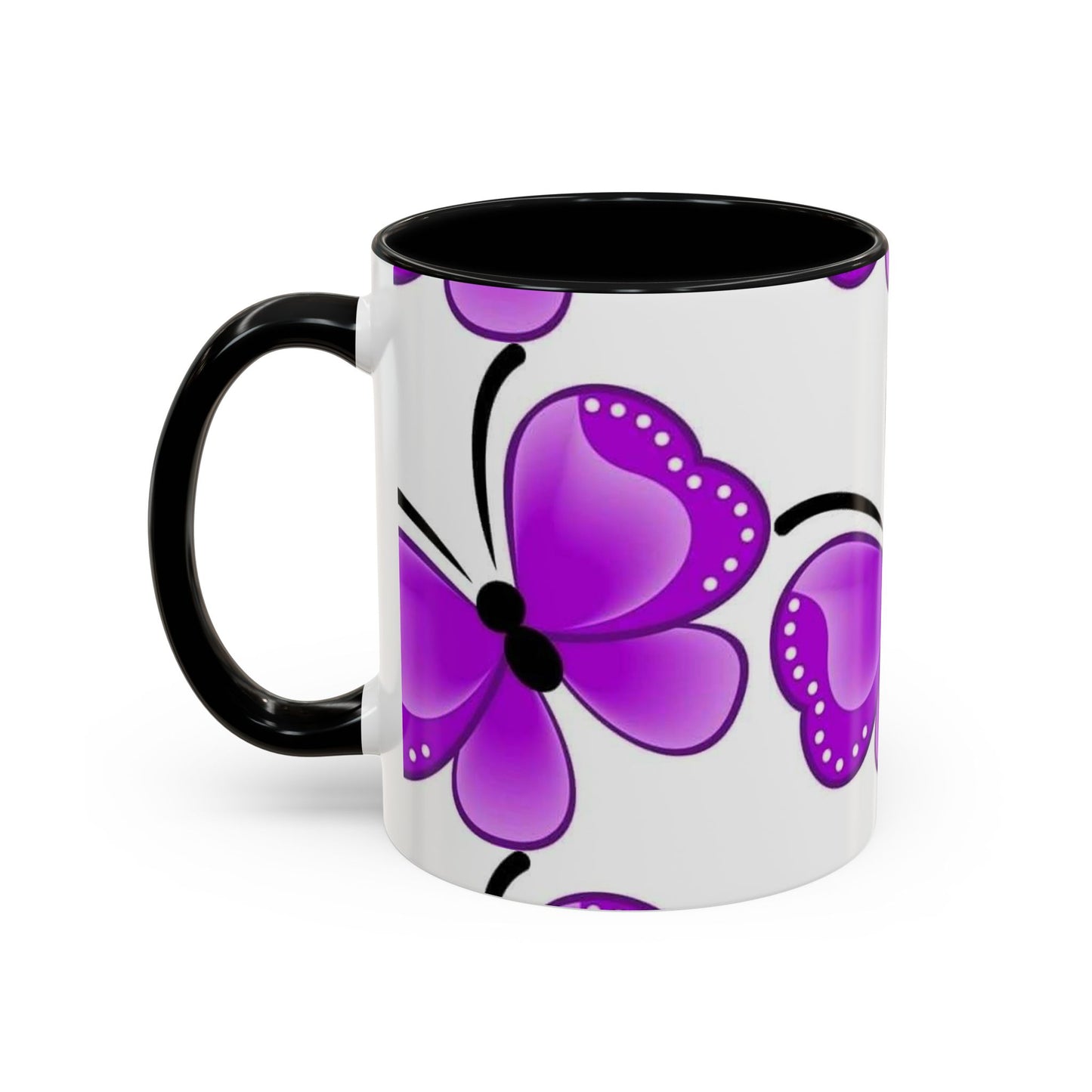 Whimsical Butterfly Accent Coffee Mug, Floral Drinkware, Nature Lover Gift, Spring Decor, Birthday Present