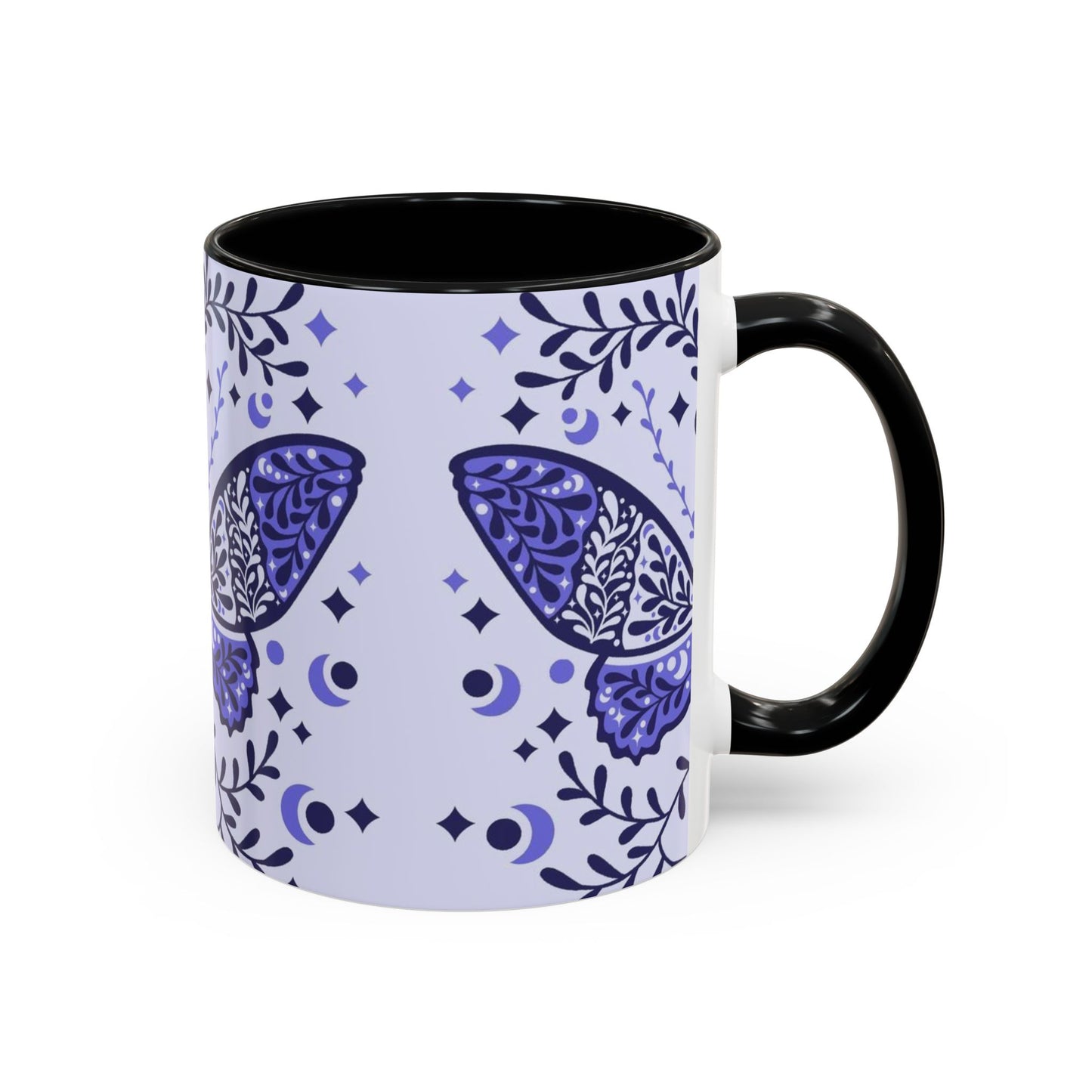 Bohemian Butterfly Accent Coffee Mug, Artistic Gift for Her, Housewarming, Butterfly Lovers, Unique Tea Cup, Nature-Inspired Decor