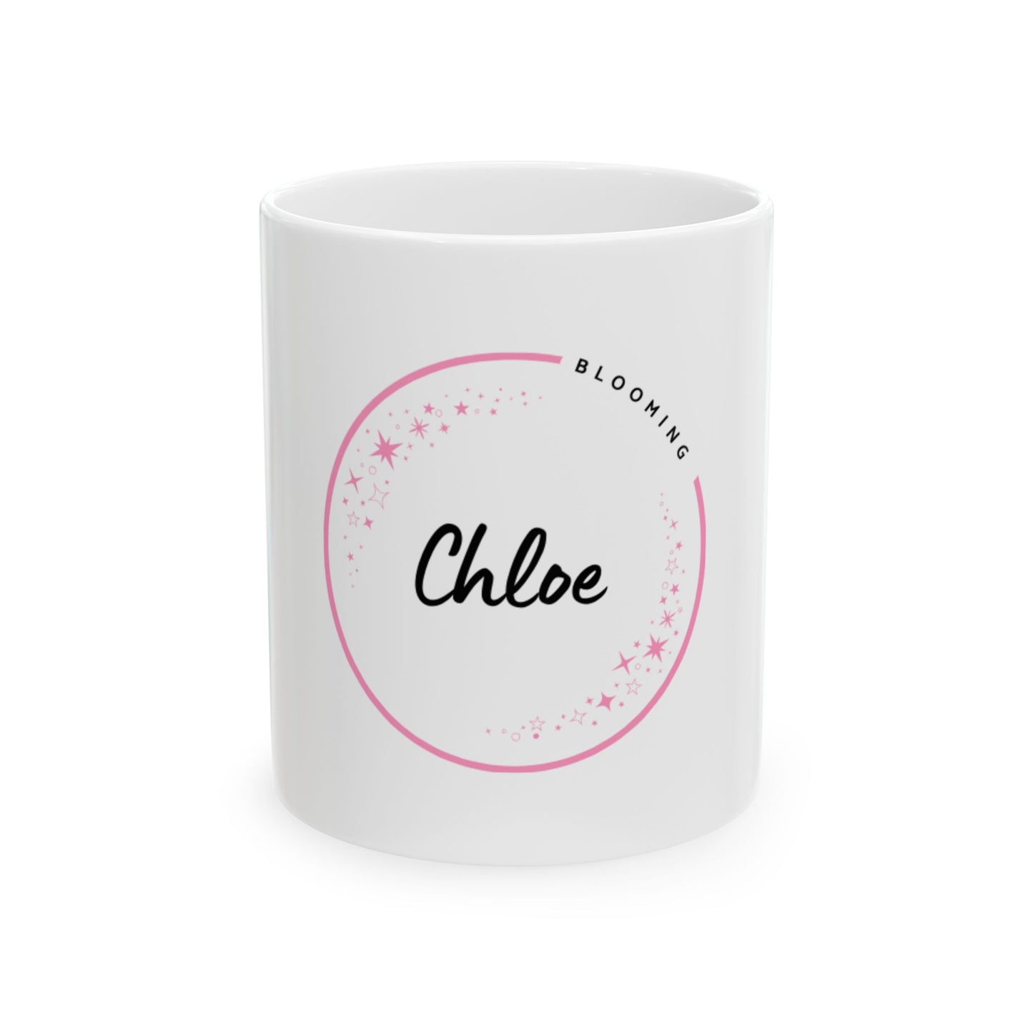Personalized Ceramic Mug - “Chloe: Bloom with grace in every sip.” Custom Gift, Coffee Cup, Floral Mug, Unique Drinkware