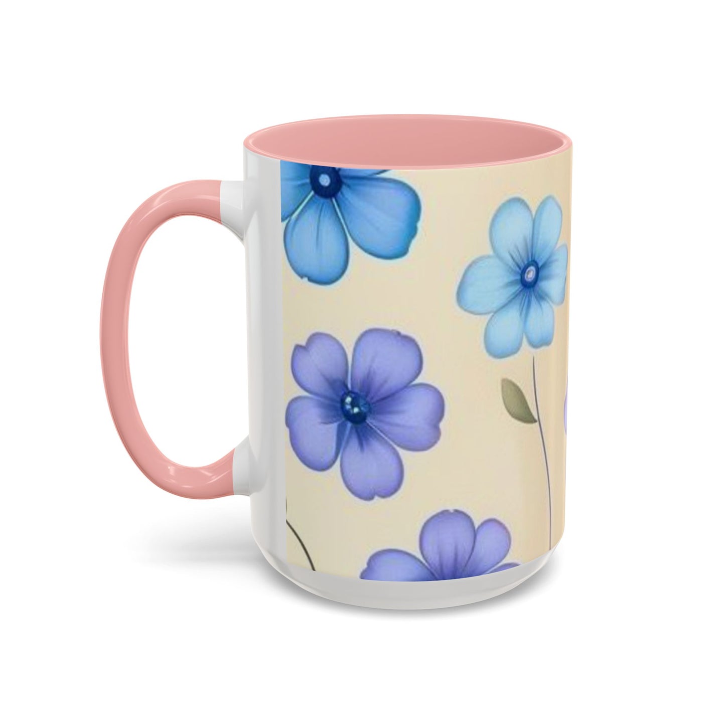 Floral Accent Coffee Mug, Bee Decorated Cup, Flower Mug Gift, Spring Mug, Tea Lover's Drinkware