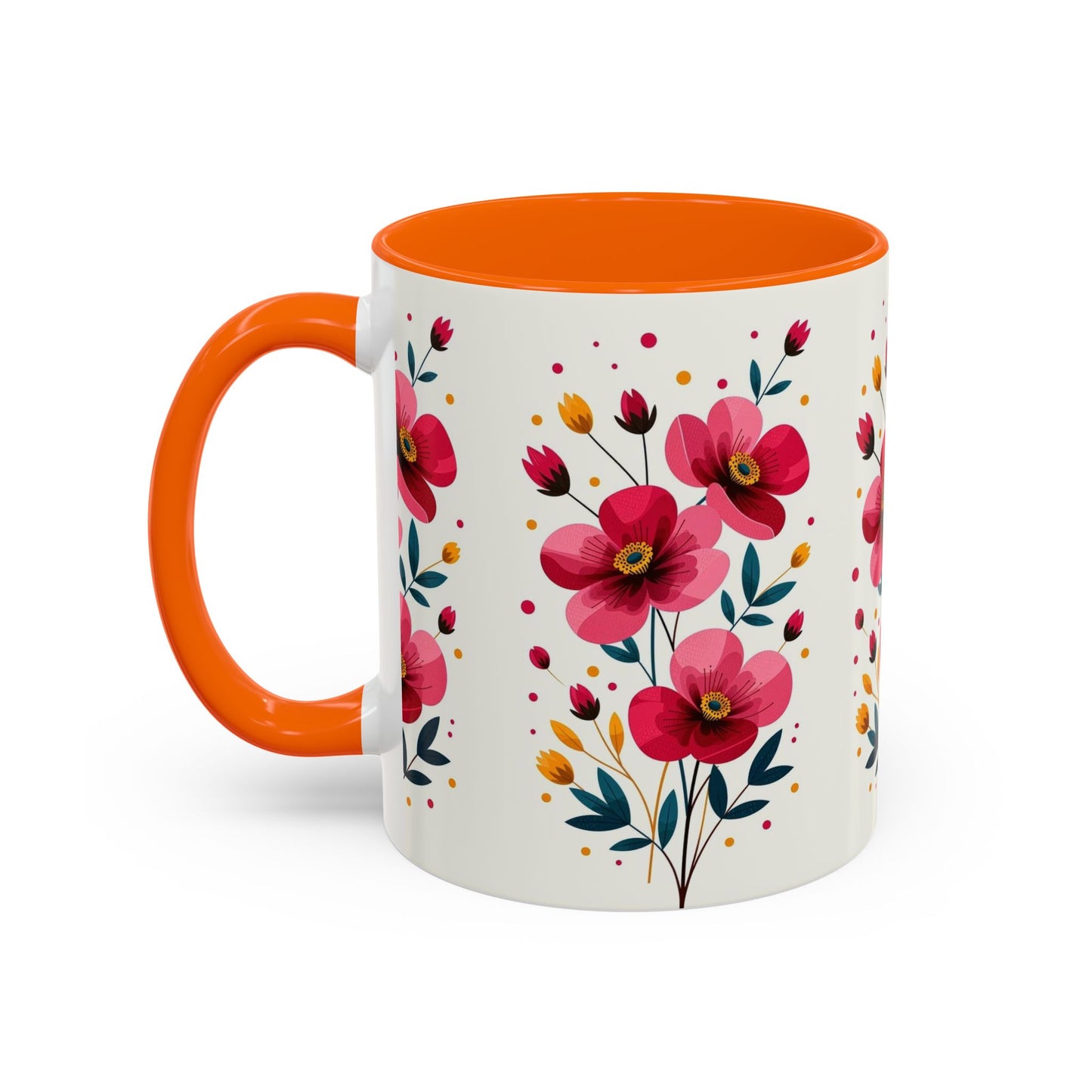 Floral Accent Coffee Mug - Vibrant Flower Print for Home & Gifts, Perfect for Tea Lovers, Mother's Day, Birthdays, Everyday Use