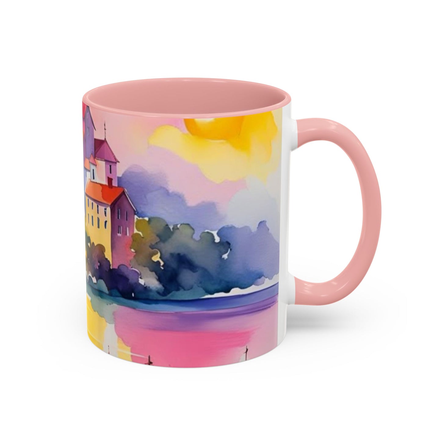 Colorful Landscape Coffee Mug, Artistic Coffee Cup, Vibrant Drinkware, Housewarming Gift, Nature Lover's Mug, Unique Home Decor