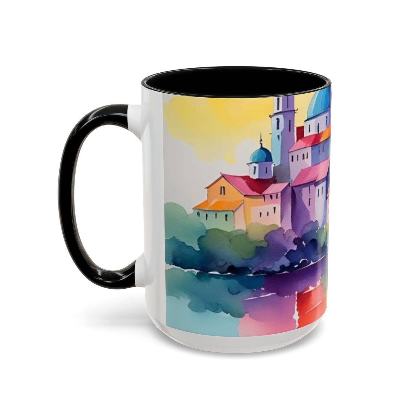 Colorful Landscape Coffee Mug, Artistic Coffee Cup, Vibrant Drinkware, Housewarming Gift, Nature Lover's Mug, Unique Home Decor