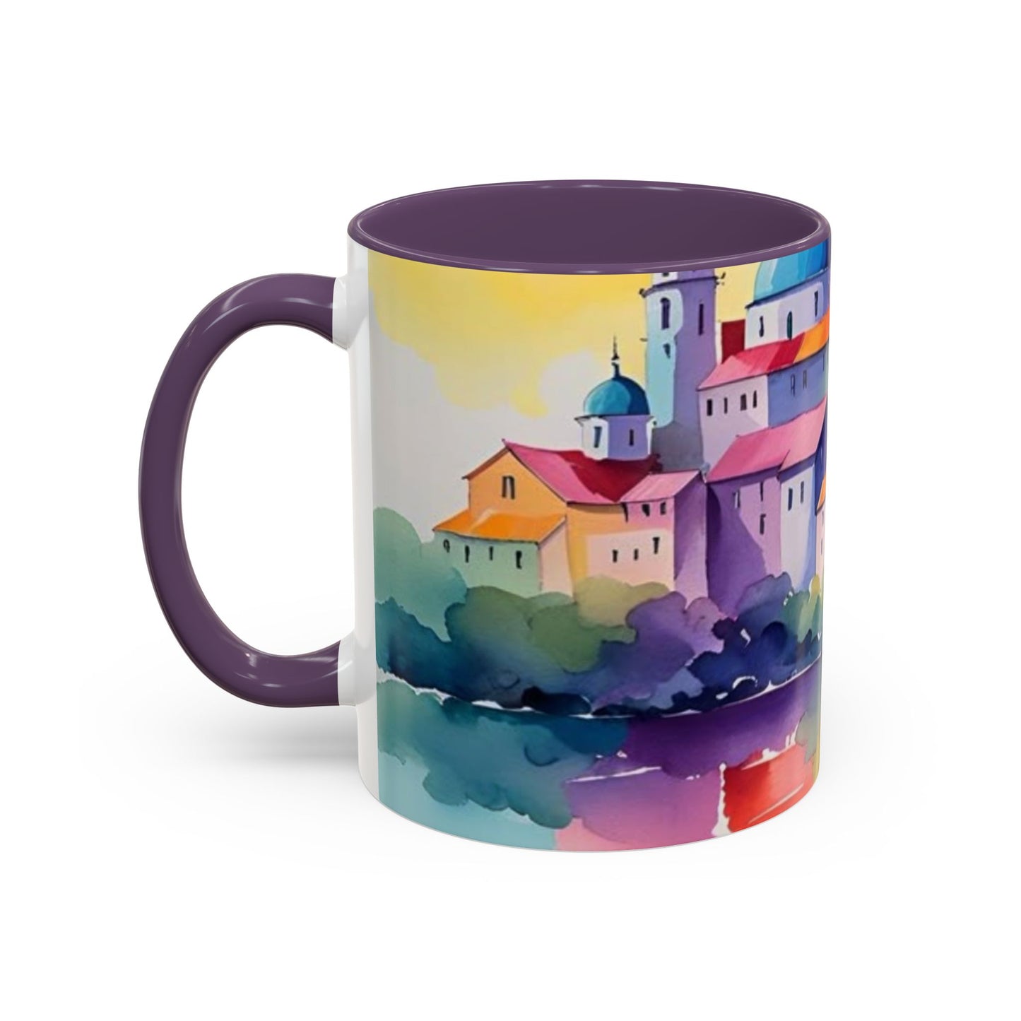 Colorful Landscape Coffee Mug, Artistic Coffee Cup, Vibrant Drinkware, Housewarming Gift, Nature Lover's Mug, Unique Home Decor