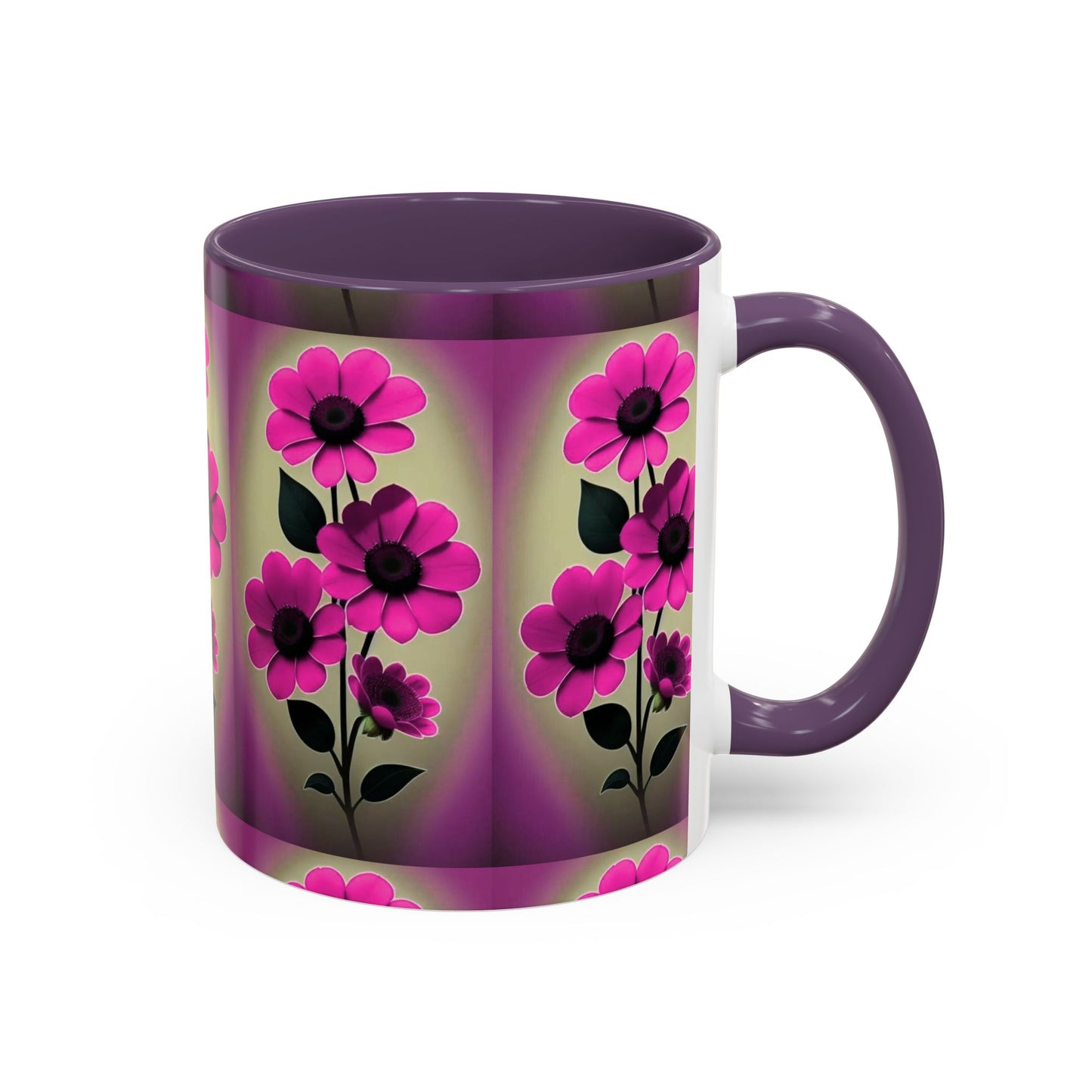 Floral Accent Coffee Mug - Vibrant Floral Design Mug, Perfect Gift for Plant Lovers, Spring Decor, Flower Enthusiasts