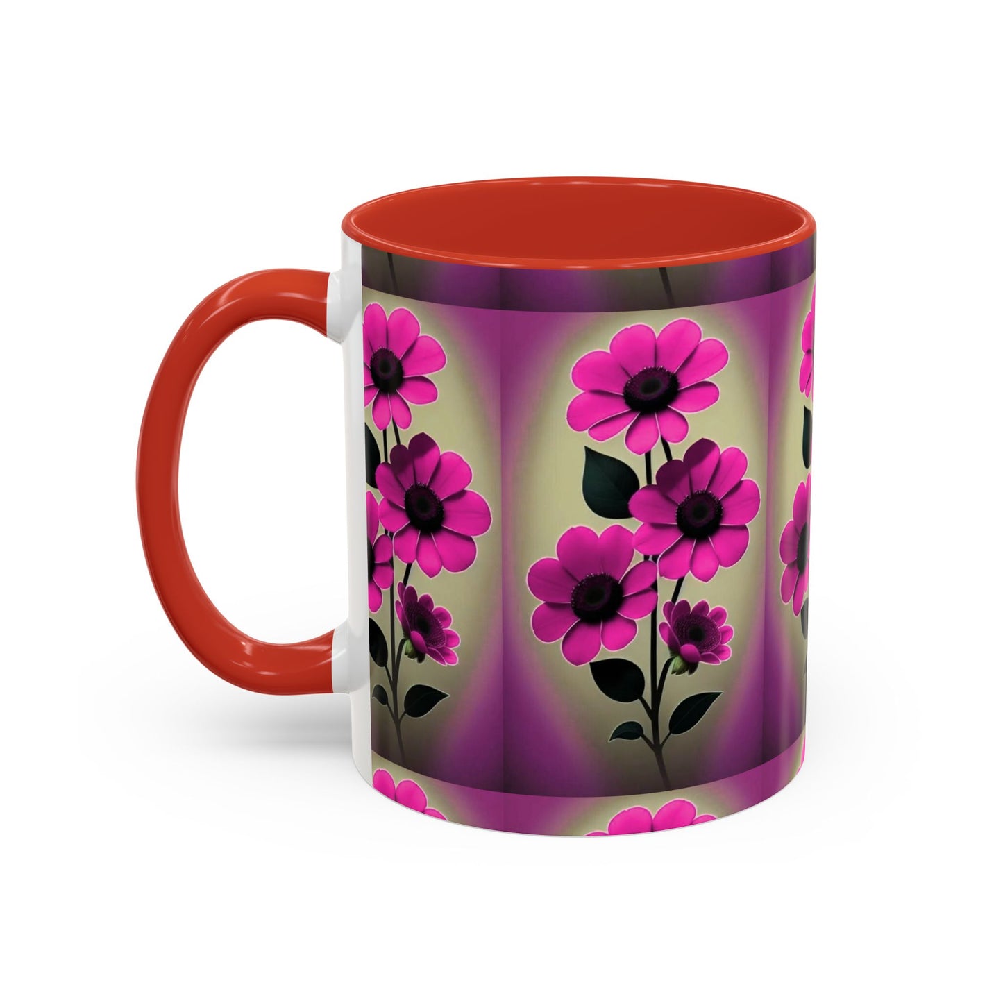 Floral Accent Coffee Mug - Vibrant Floral Design Mug, Perfect Gift for Plant Lovers, Spring Decor, Flower Enthusiasts