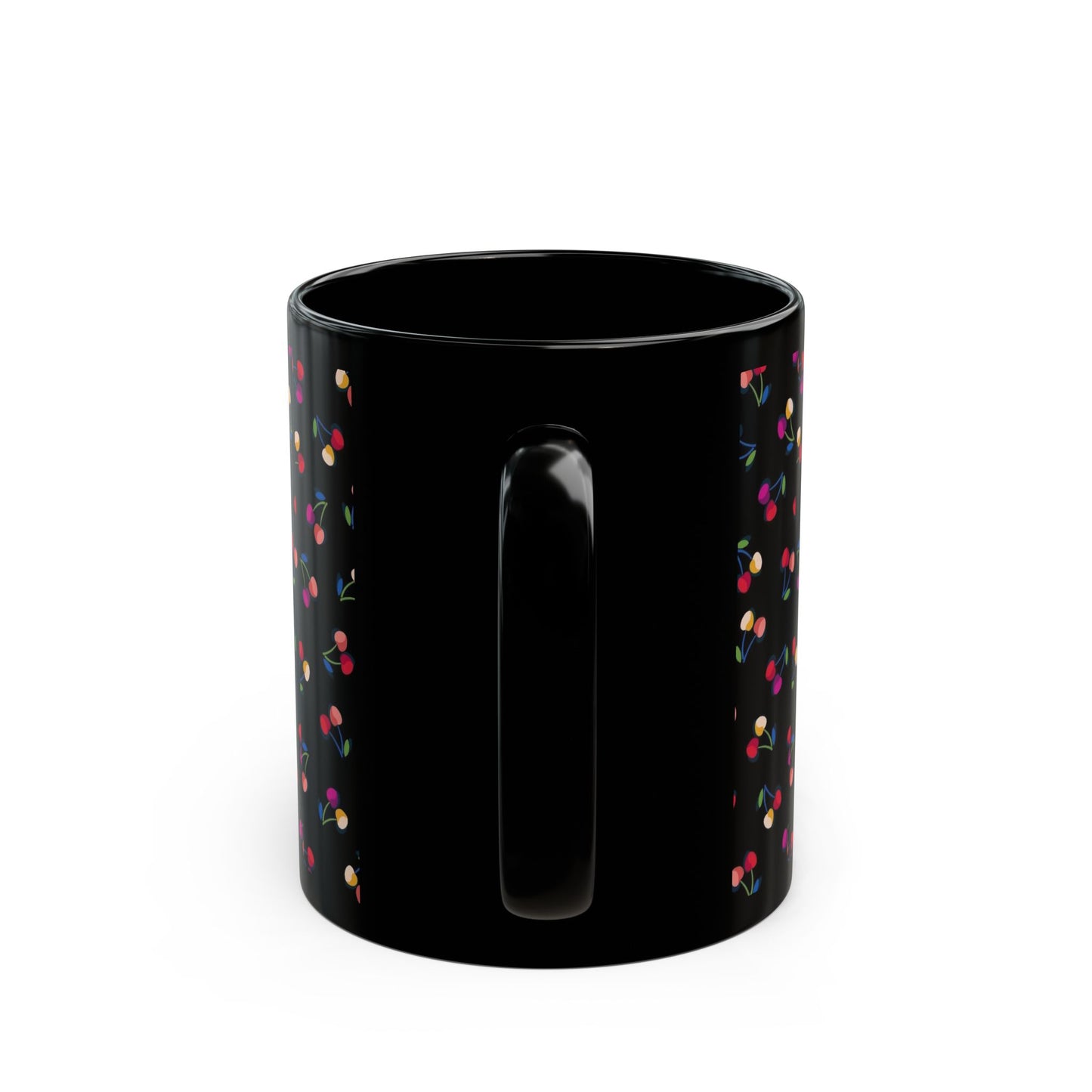 Charming Floral Black Mug for Coffee Lovers, Cute Floral Design Mug, Gift for Tea Drinkers, Perfect for Birthdays and Holidays