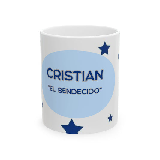 Personalized Starry Ceramic Mug "Cristian", Great for Birthdays, Unique Gift for Cristian, Coffee Lovers, Customizable Drinkware