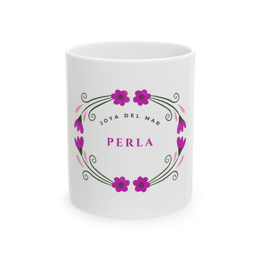 Taza Perla – Joya del Mar | Diseño Floral