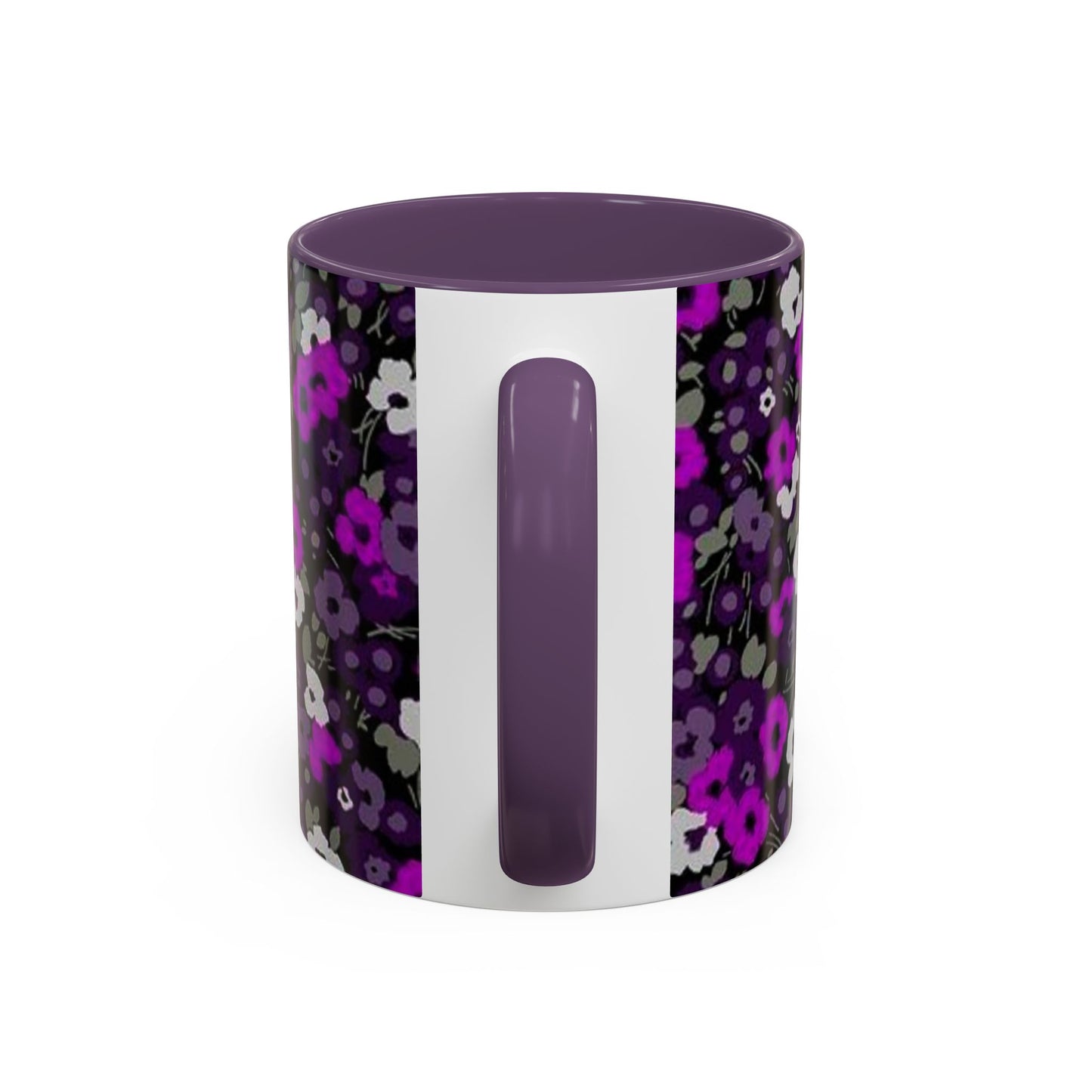 Floral Accent Coffee Mug - Aesthetic Drinkware for Home, Floral Decor, Gift Idea, Coffee Lover's Mug, Stylish Kitchen Accessory