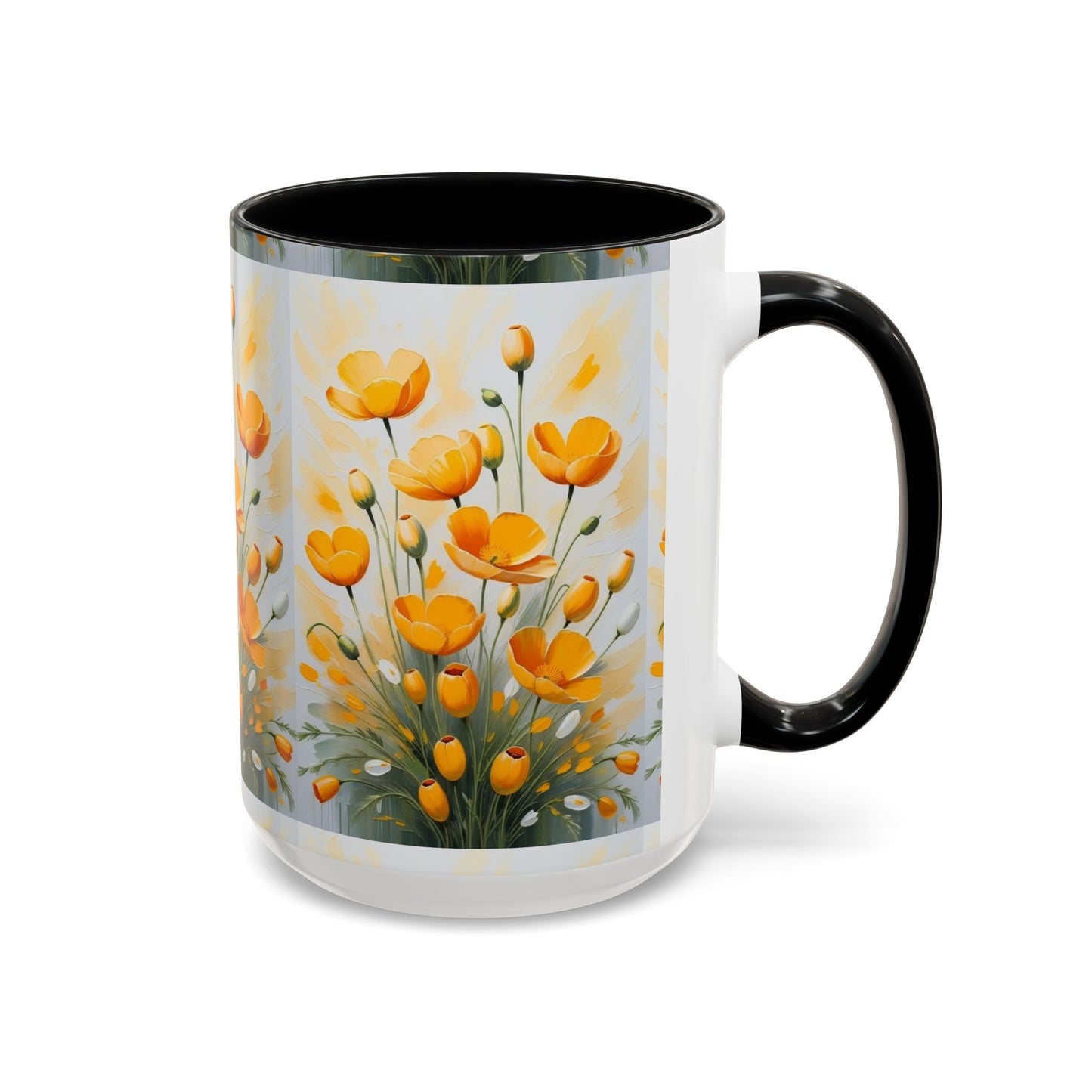 Floral Accent Coffee Mug | Yellow Flower Design, Perfect Gift for Garden Lovers, Home Decor, Mother’s Day, Birthdays, Spring Decor