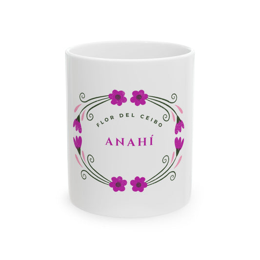 Taza Anahí – Belleza, Fortaleza y Valentía | Diseño Floral