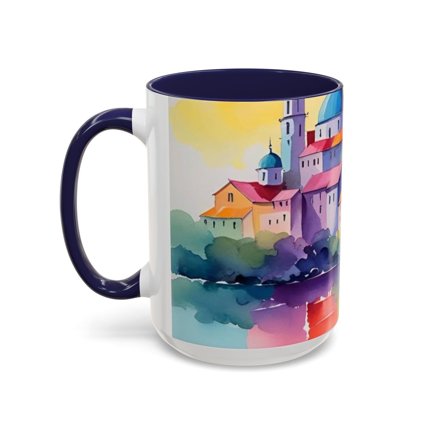 Colorful Landscape Coffee Mug, Artistic Coffee Cup, Vibrant Drinkware, Housewarming Gift, Nature Lover's Mug, Unique Home Decor
