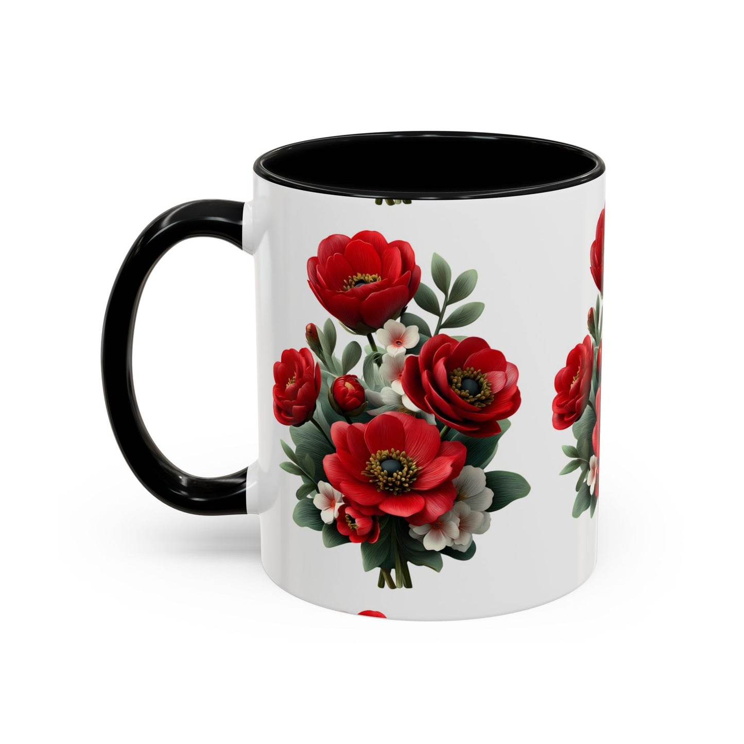 Floral Accent Coffee Mug, Beautiful Flower Mug, Gift for Her, Tea Cup, Home Decor, Mother's Day Gift, Floral Mug