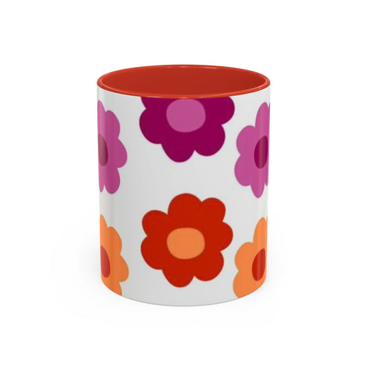 Colorful Floral Accent Coffee Mug for Cheerful Sips, Gift for Garden Lovers, Teatime Essential, Home Decor, Spring Celebrations