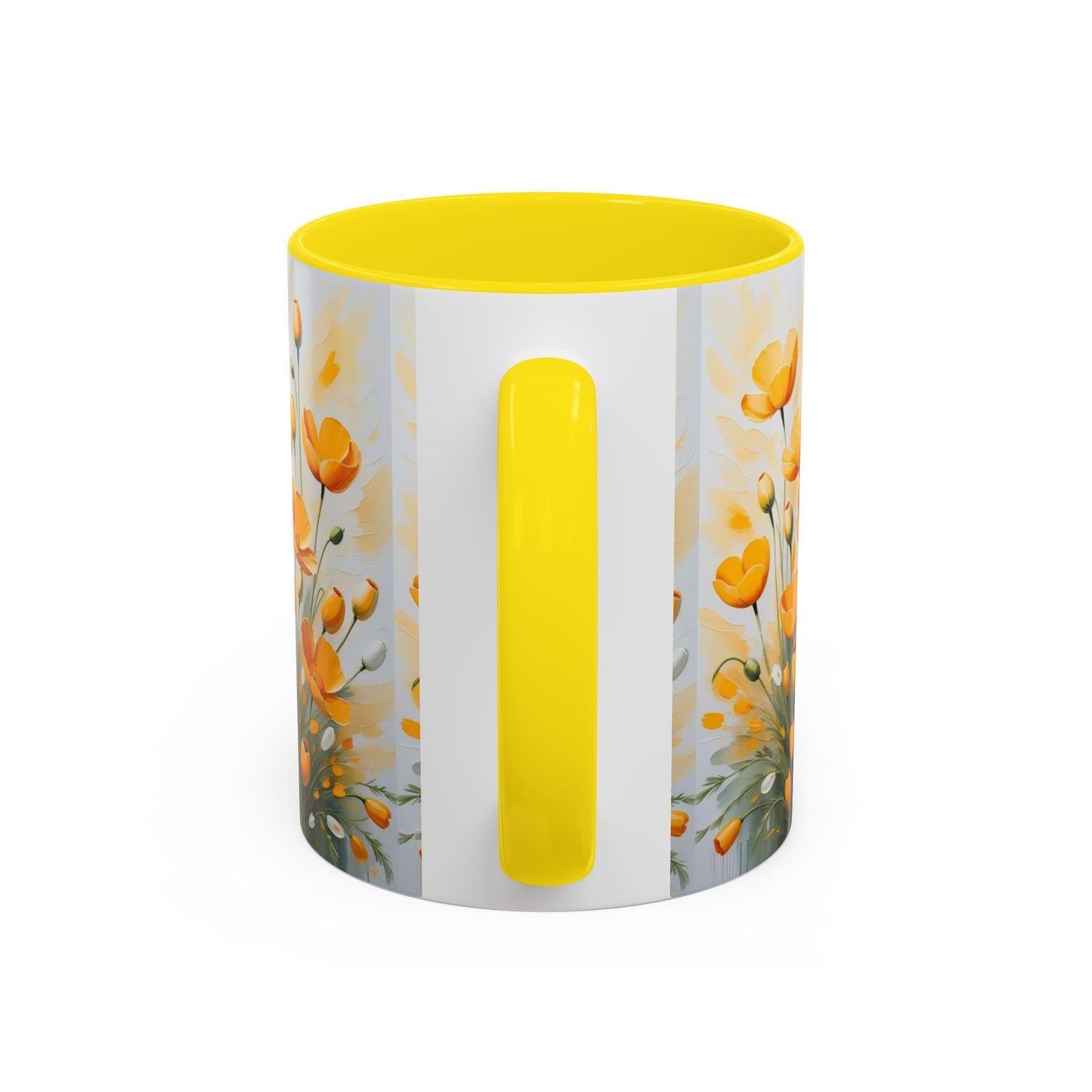 Floral Accent Coffee Mug | Yellow Flower Design, Perfect Gift for Garden Lovers, Home Decor, Mother’s Day, Birthdays, Spring Decor