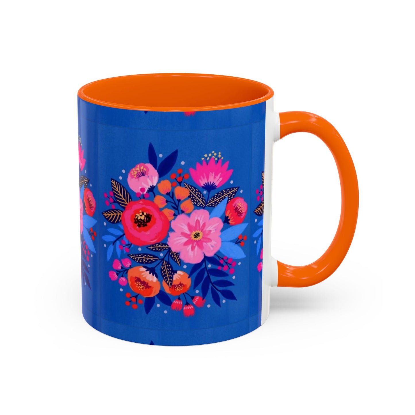 Floral Accent Coffee Mug - Vibrant Floral Design, Perfect Gift for Coffee Lovers, Mother's Day, Birthdays, Home Decor