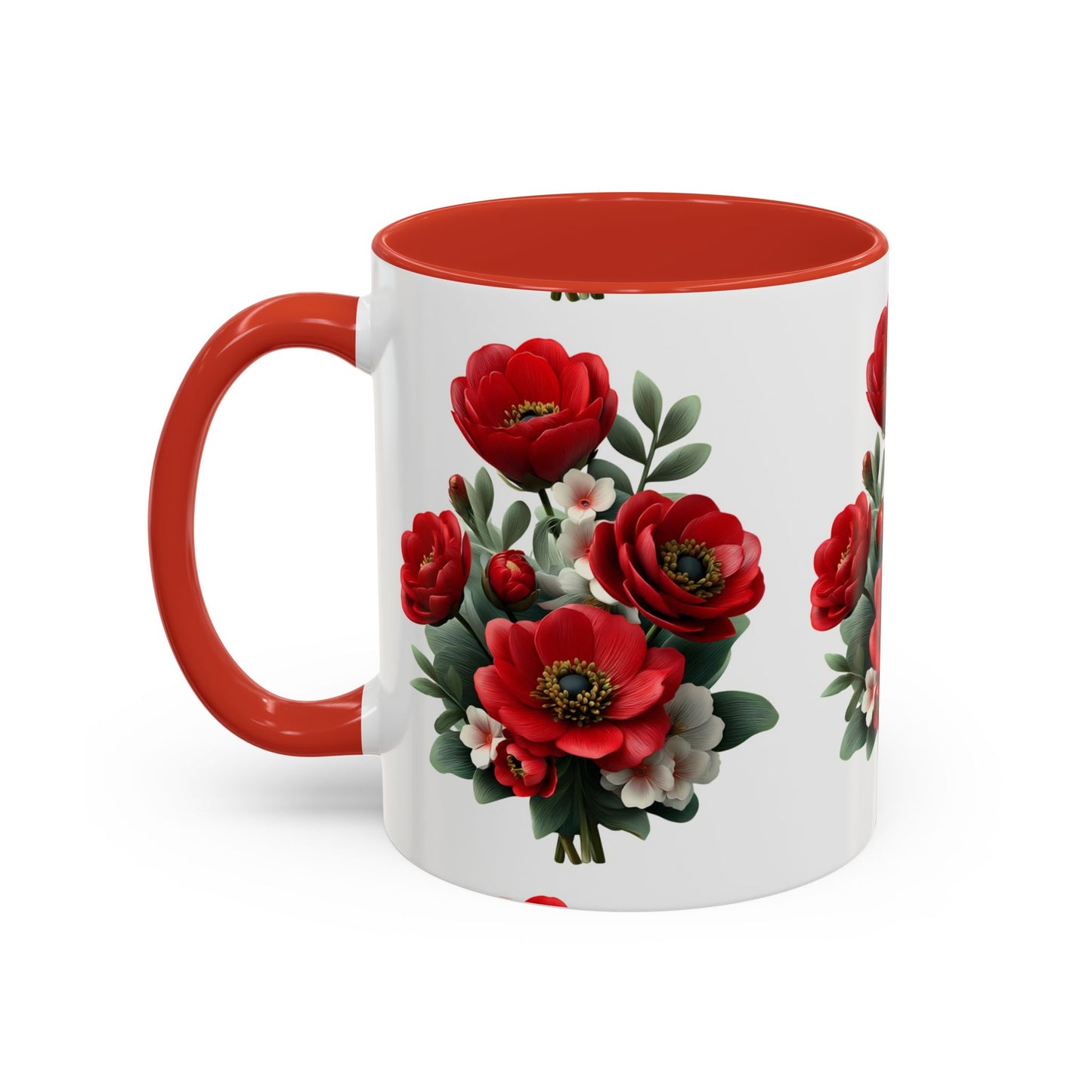 Floral Accent Coffee Mug, Beautiful Flower Mug, Gift for Her, Tea Cup, Home Decor, Mother's Day Gift, Floral Mug