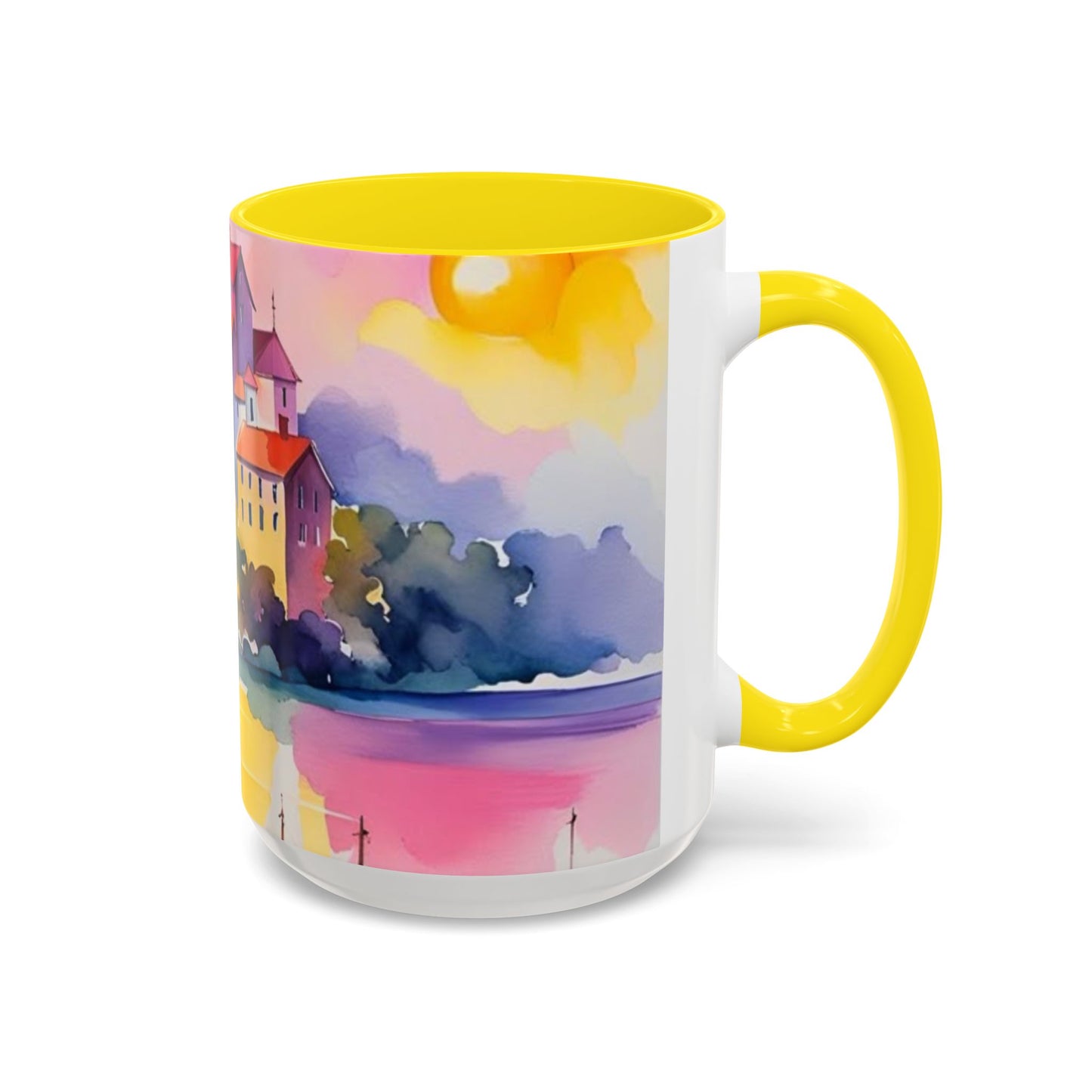Colorful Landscape Coffee Mug, Artistic Coffee Cup, Vibrant Drinkware, Housewarming Gift, Nature Lover's Mug, Unique Home Decor