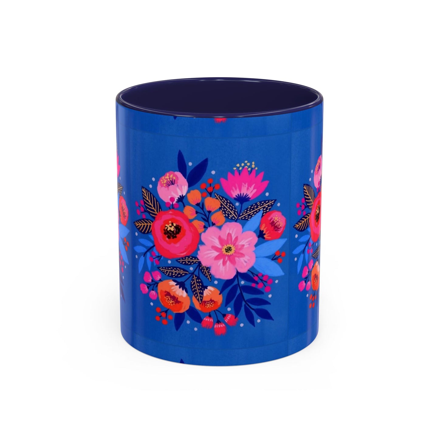 Floral Accent Coffee Mug - Vibrant Floral Design, Perfect Gift for Coffee Lovers, Mother's Day, Birthdays, Home Decor