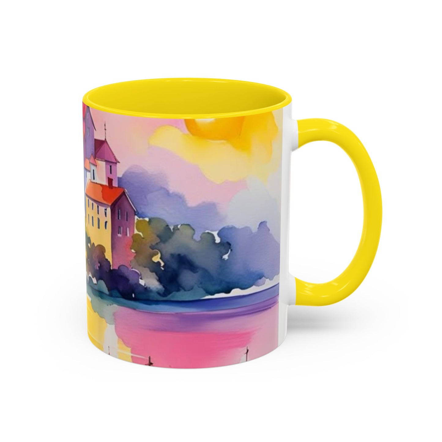 Colorful Landscape Coffee Mug, Artistic Coffee Cup, Vibrant Drinkware, Housewarming Gift, Nature Lover's Mug, Unique Home Decor
