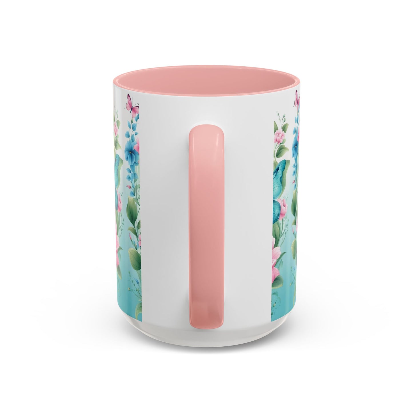 Butterfly Garden Accent Coffee Mug, Floral Mug, Gift for Her, Spring Decor, Nature Lover Mug, Personalized Coffee Cup