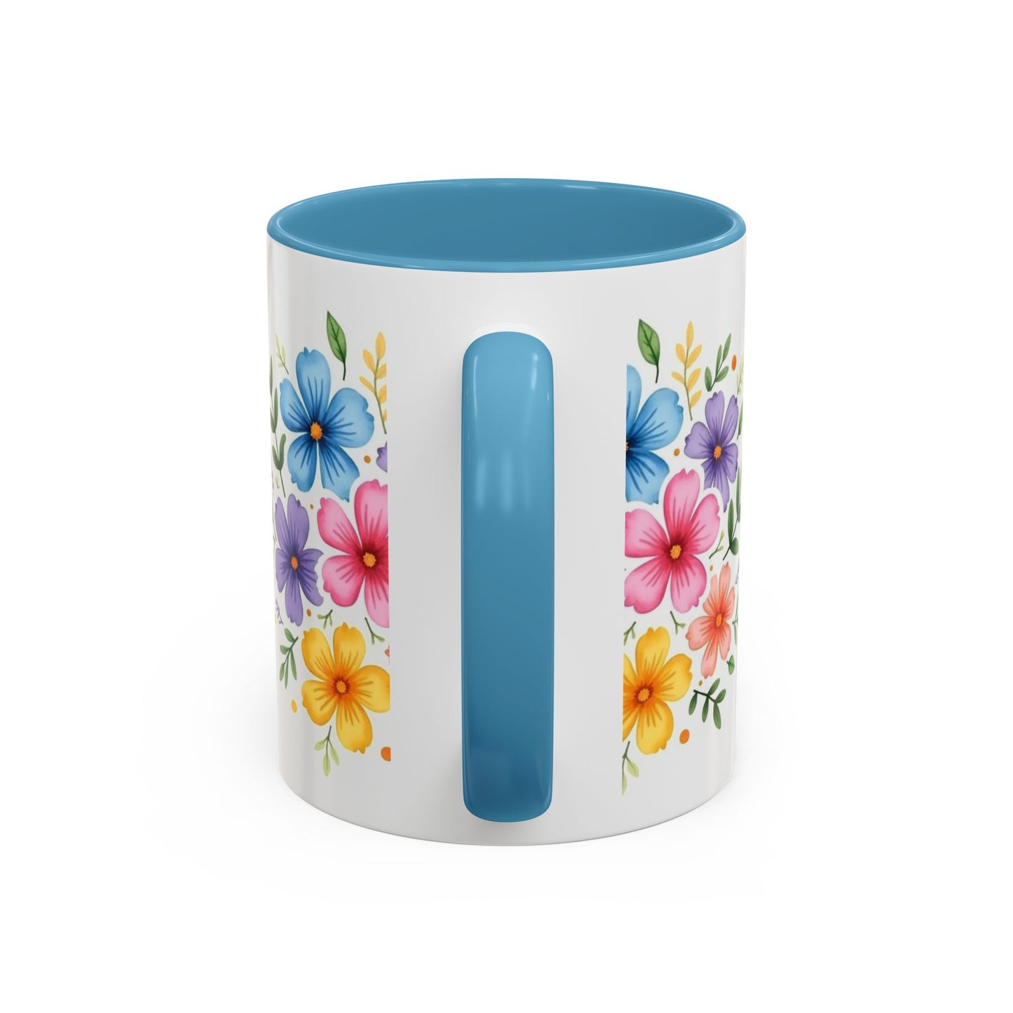 Floral Accent Coffee Mug, Decorative Mug, Gift for Her, Floral Design, Kitchen Decor, Spring Vibes, Hot Beverage Cup