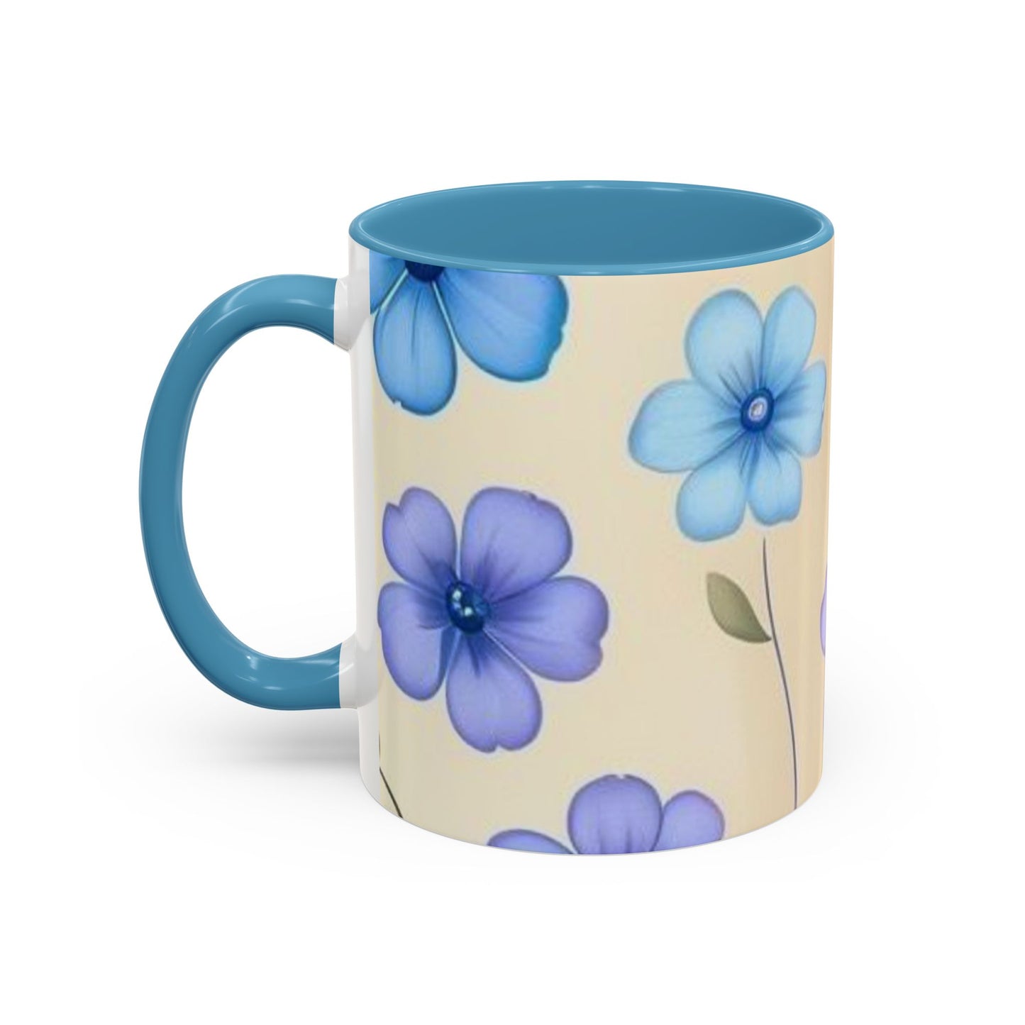 Floral Accent Coffee Mug, Bee Decorated Cup, Flower Mug Gift, Spring Mug, Tea Lover's Drinkware