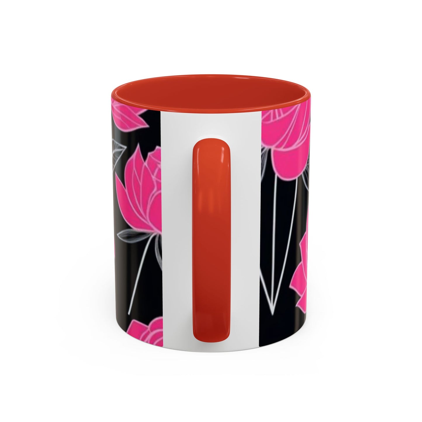 Floral Accent Coffee Mug, Black Rose Mug, Gift for Her, Boho Kitchen Decor, Mother's Day Coffee Cup, Floral Coffee Lover Item