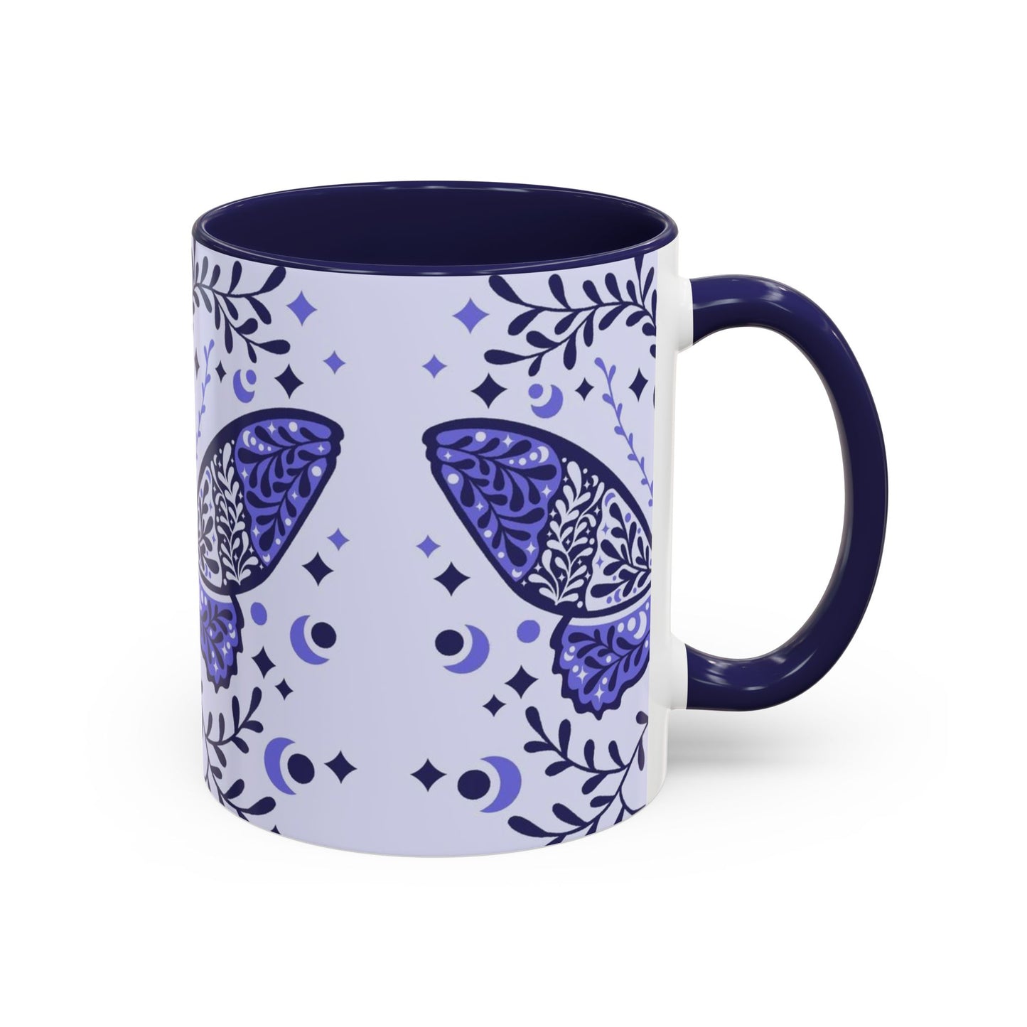 Bohemian Butterfly Accent Coffee Mug, Artistic Gift for Her, Housewarming, Butterfly Lovers, Unique Tea Cup, Nature-Inspired Decor