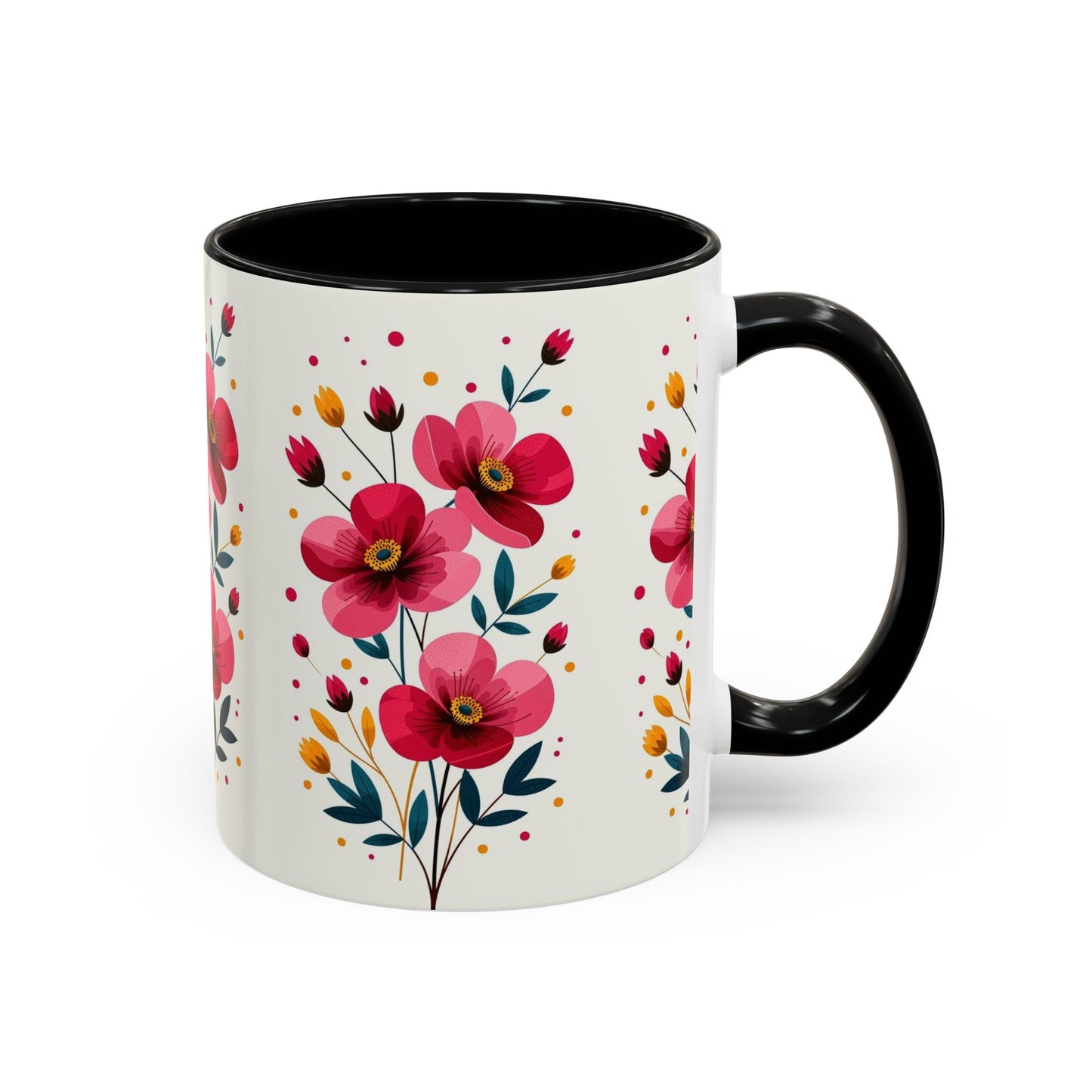 Floral Accent Coffee Mug - Vibrant Flower Print for Home & Gifts, Perfect for Tea Lovers, Mother's Day, Birthdays, Everyday Use