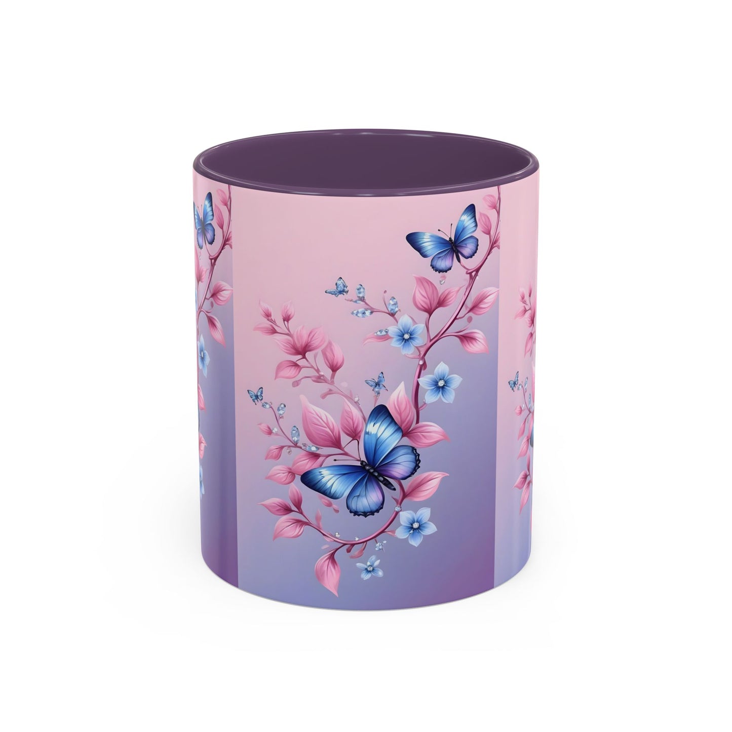 Floral Butterfly Accent Coffee Mug | Cute Gift for Tea Lovers, Kitchen Decor, Birthday Mug, Floral Homeware, Inspirational Drinkware