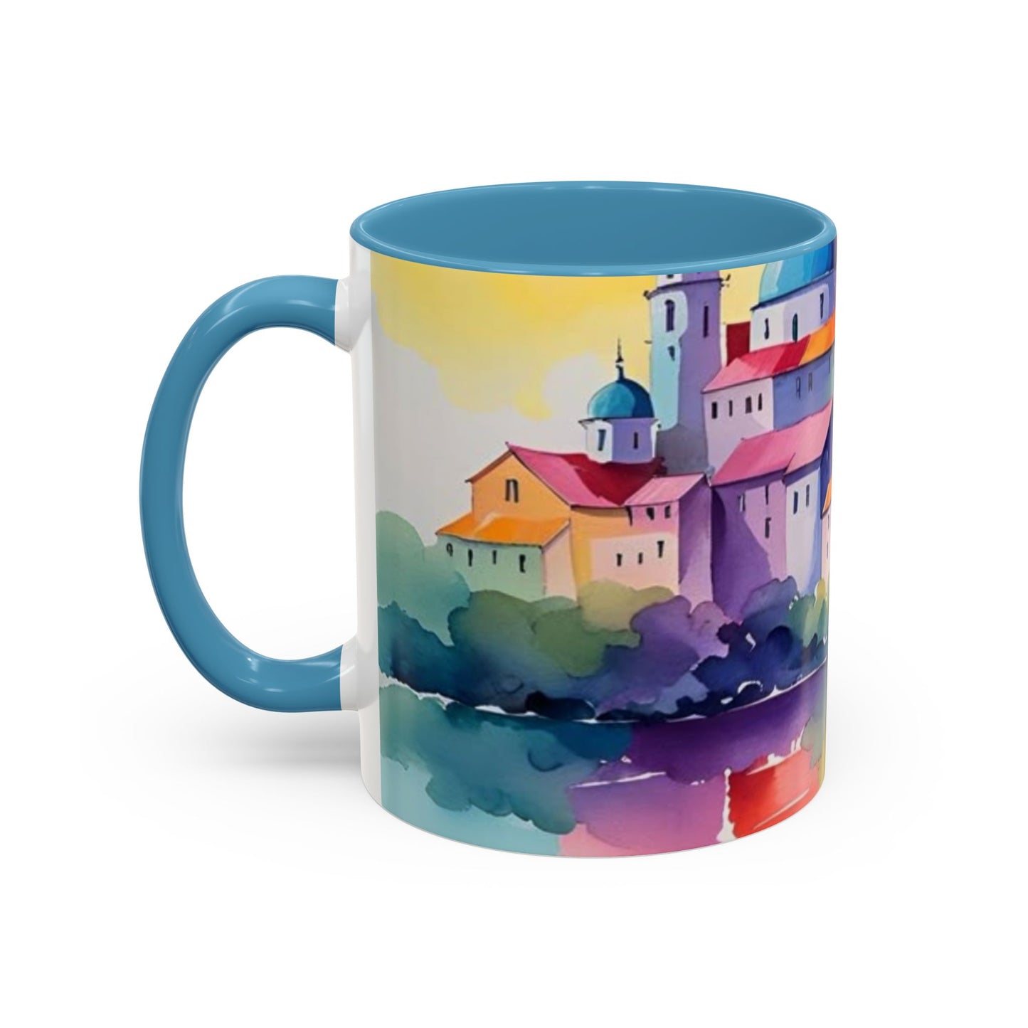 Colorful Landscape Coffee Mug, Artistic Coffee Cup, Vibrant Drinkware, Housewarming Gift, Nature Lover's Mug, Unique Home Decor