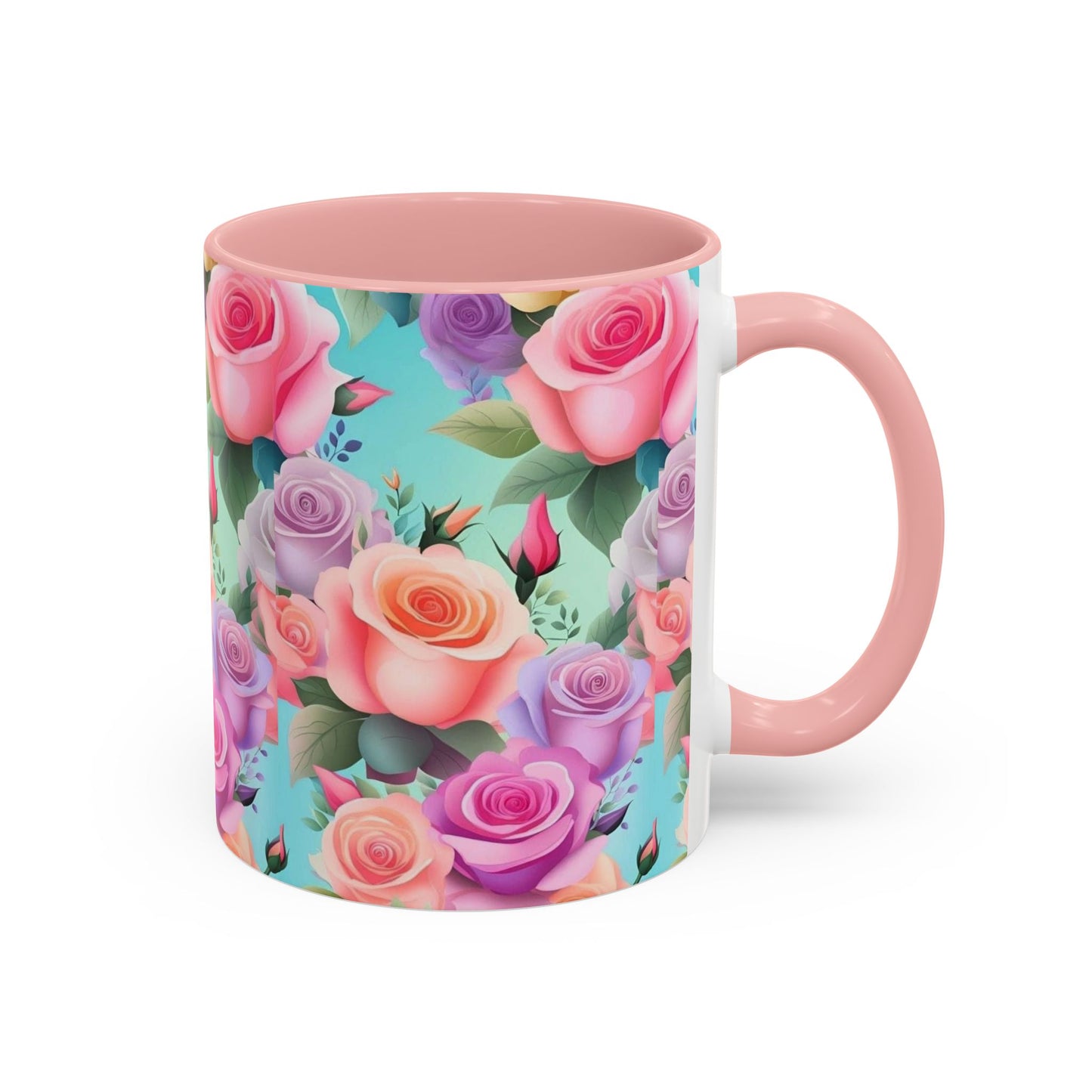 Floral Accent Coffee Mug | Vibrant Rose Design for Garden Lovers, Perfect Gift for Birthdays, Mother's Day, and All Occasions