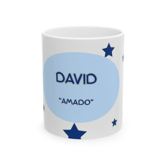 Personalized Starry Night Ceramic Mug "DAVID"- Custom Coffee Cup, Birthday Gift, Unique Decor, Family, Tea Lover, Home Office