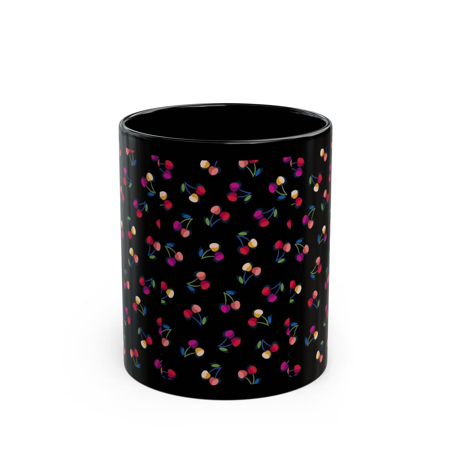 Charming Floral Black Mug for Coffee Lovers, Cute Floral Design Mug, Gift for Tea Drinkers, Perfect for Birthdays and Holidays